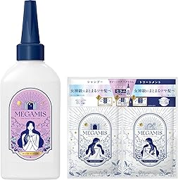 【Amazon.co.jp限定】MEGAMIS(メガミス)ヘアセラム 本体180ml トライアルサシェ付 ピオニー＆ミュゲの香り 美容液爆弾 女神級にまとまるツヤ髪へ(*シリーズ使いによる) ダメージケア