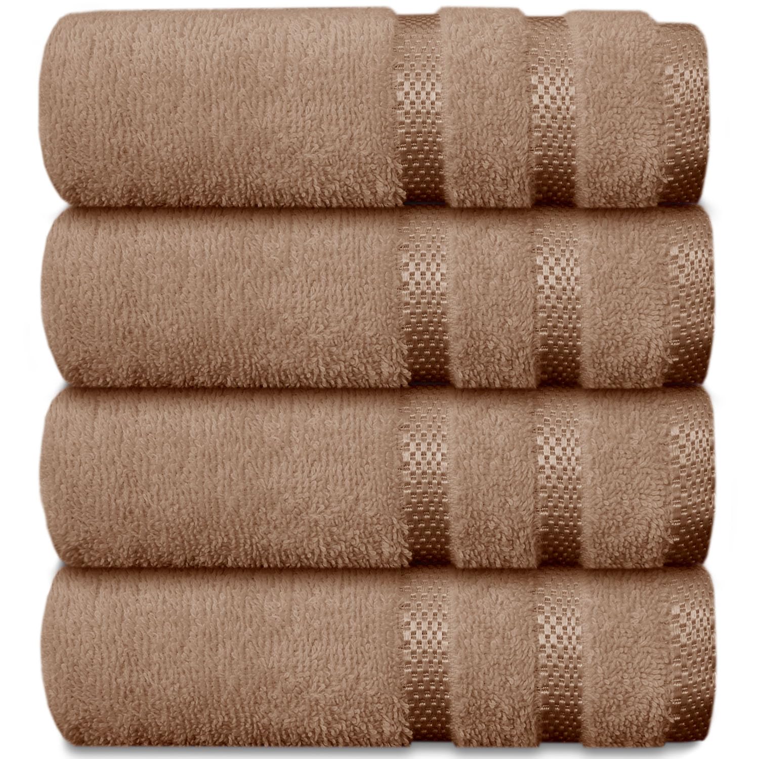 Casabella Luxury 4 Beige Hand Towels Splendid Quality - 100% Cotton Hand Towels for Bathroom (50X90 CM) - Towels for Kitchen, Hotel, Gym