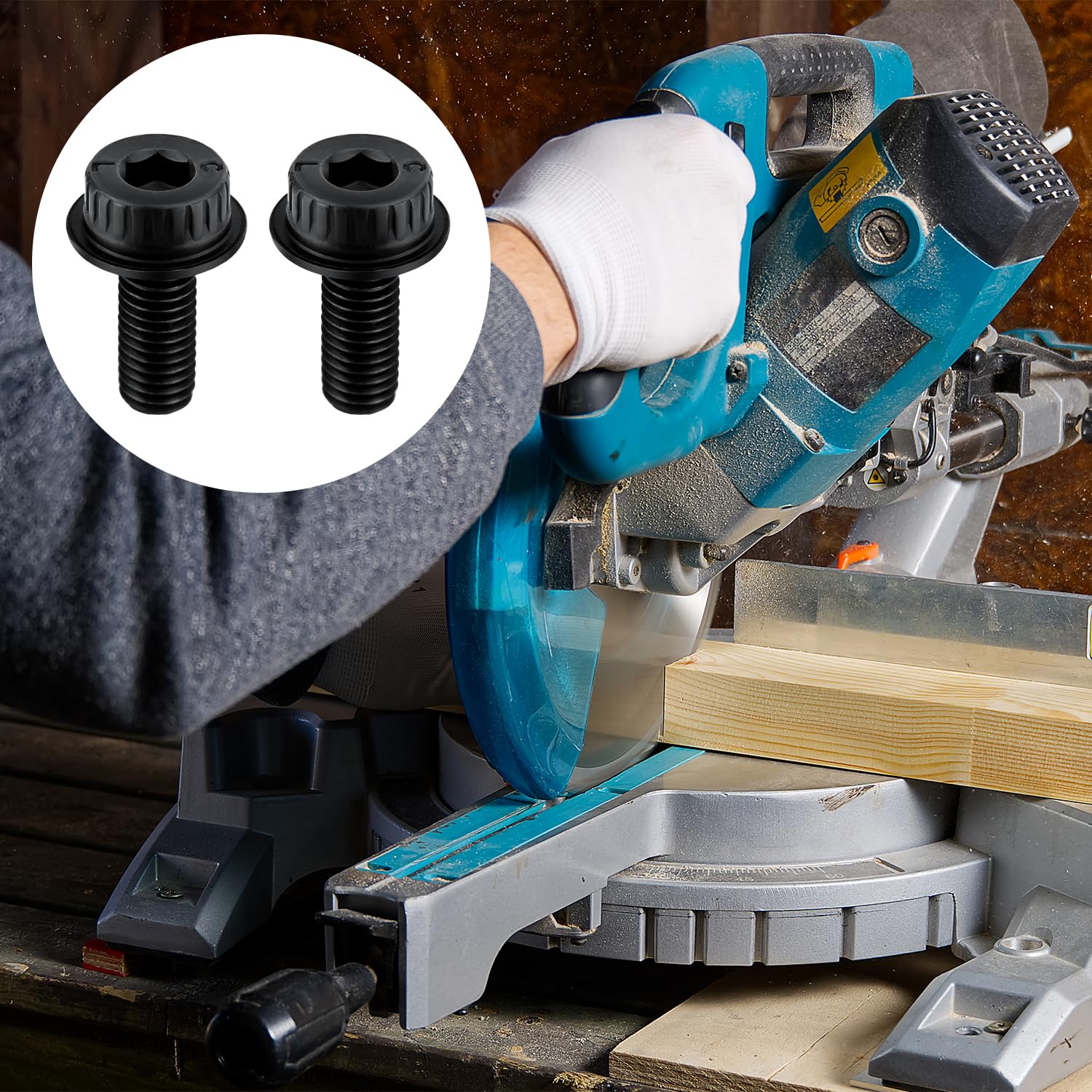 2pz Bulloni per Lame per Seghe Troncatrici, N600011 Bullone di Ricambio per Lame per Seghe Troncatrici Accessori Compatibili con Dewalt Serie di Modelli di Seghe Troncatrici