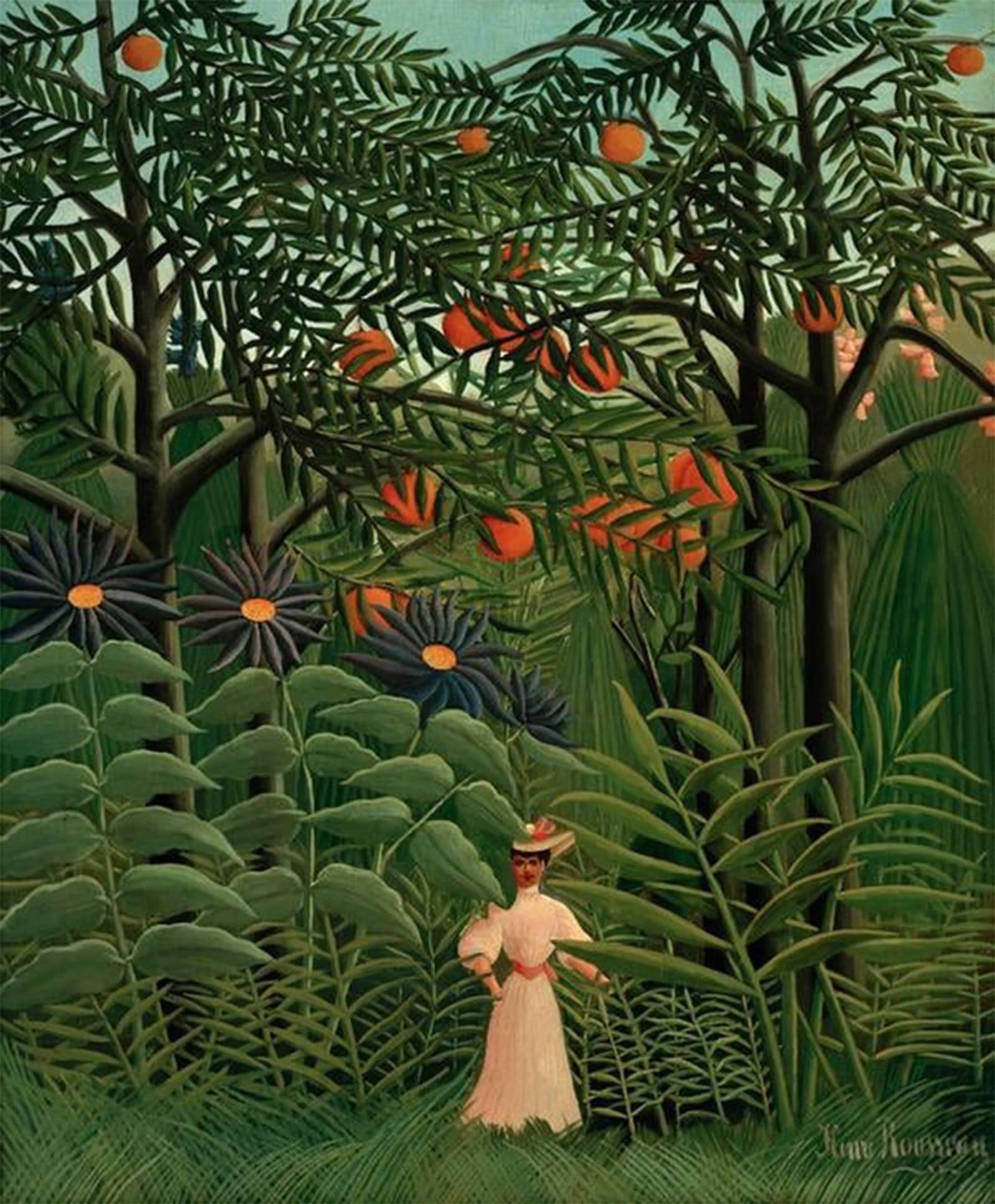 POSTERIIk Famous Print Pop Art Wall Art Graffiti Woman Walking in an Exotic Forest by Henri Rousseau Art Prints for Home Decor 60x90cm