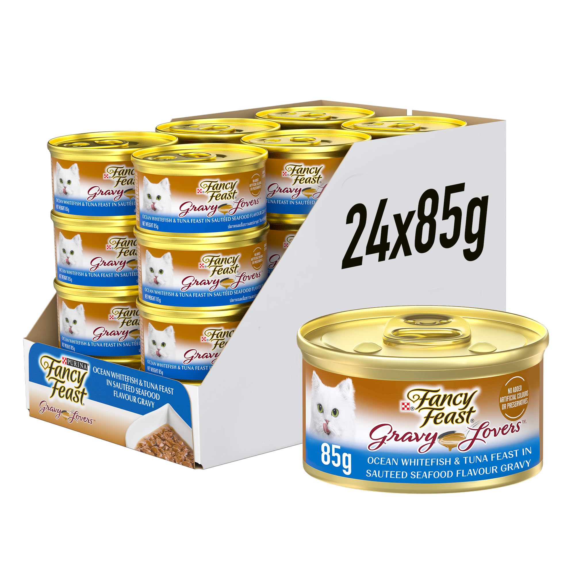 Purina Fancy Feast Gravy Lover Tuna Wet Cat Food 85g (Pack of 24)