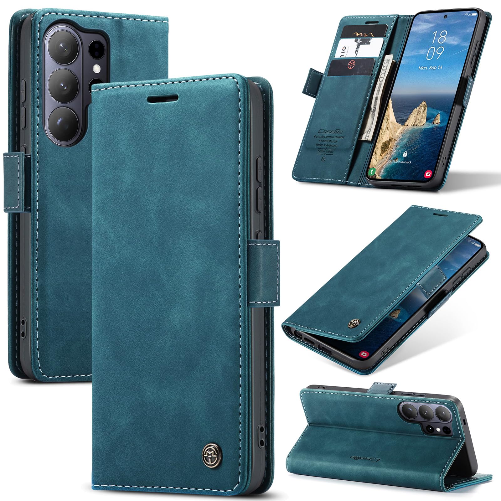 WAWZ for Samsung Galaxy S26 Ultra(2026) 6.8", Flip Fold Leather Wallet Case with Credit Card Slot and Kickstand Magnetic Closure Protective Cover for Samsung Galaxy S26 Ultra(2026) 6.8" (Teal)