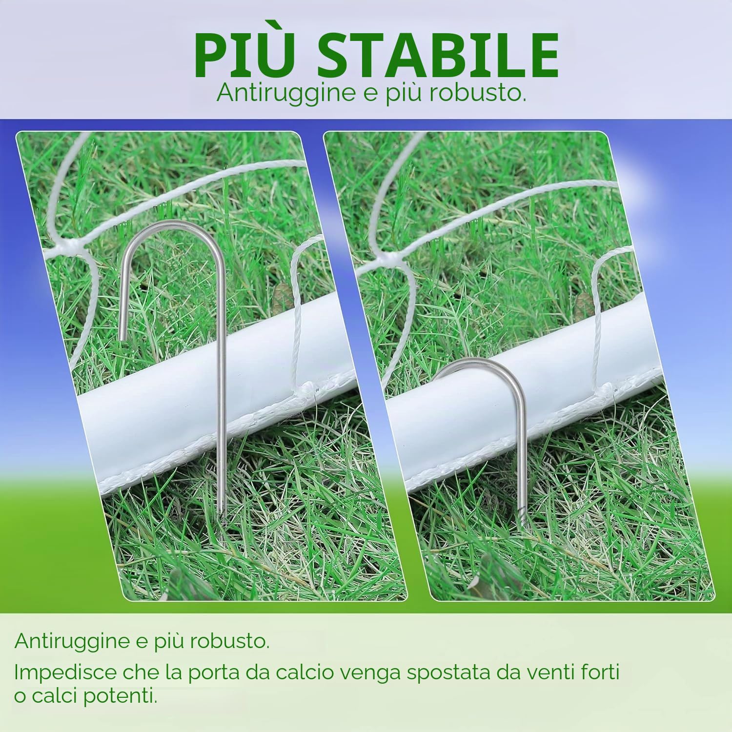 TLSUNNY Porta calcio bambini e adulti 365/240 cm con [rivestimento anti-ruggine] - Porte da calcio grandi inclusa rete per cortile, giardino, le spiagge, le scuole
