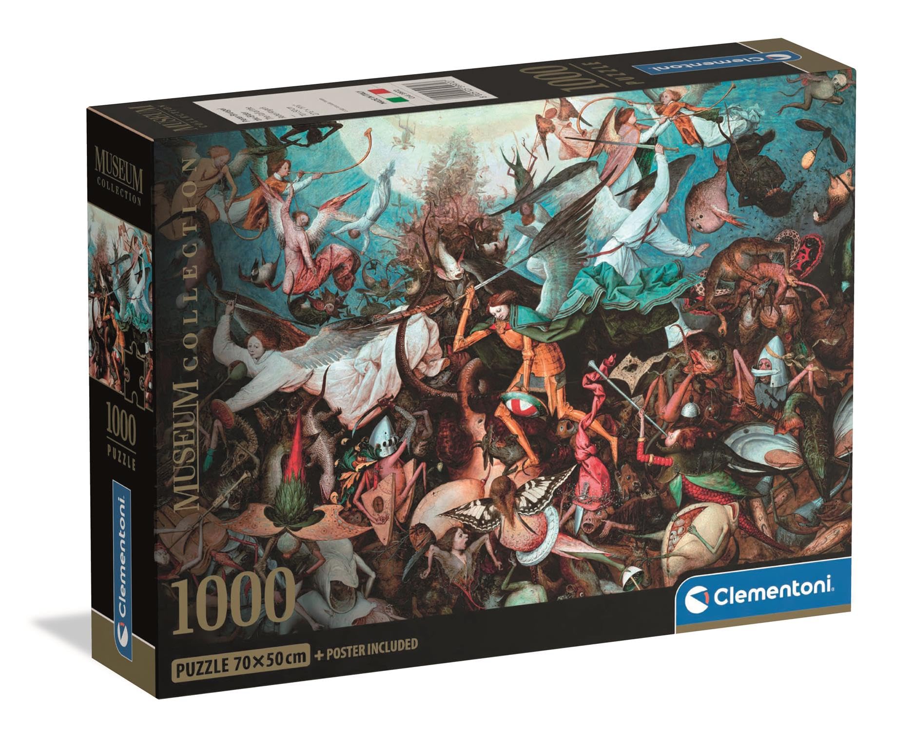 Clementoni Puzzle 1000 pieces, Museum Collection, The Fall of the Rebel, Compact Box, Puzzle for Adults 14-99, Made in Italy, 39972