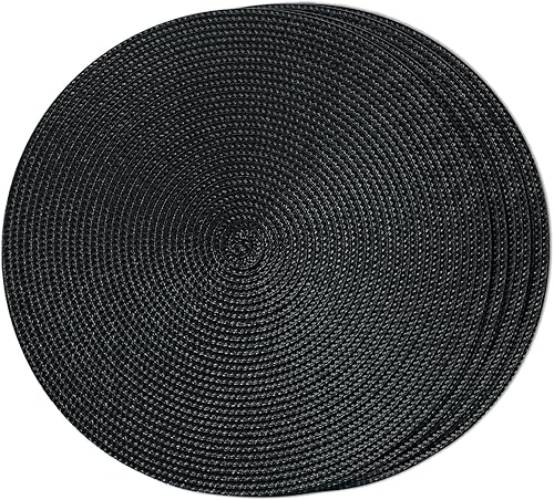 Miniatura 12 de FunWheat Juego de 6 manteles individuales redondos trenzados para mesas de comedor, tejidos, lavables, antideslizantes, pequeños de 13 pulgadas (S