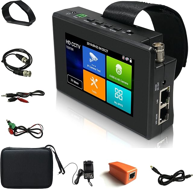 IPC Camera Tester Monitor CCTV IP Camera Tester H.265 4K IP 8MP TVI 8MP CVI 8MP AHD Analog 5-in-1 Wrist CCTV Test Monitor WIFI