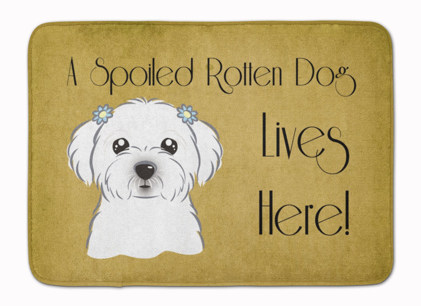 Caroline 's Treasures bb1456rug Malteser Spoiled Dog Lives Here Fußmatte, 48,3 x 68,6 cm Multicolor