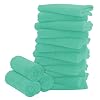 16 Pack Baby Washcloths - 10x10 Inch, Coral Fleece - Extra Absorbent and Soft Wash Clothes for Newborns, Infants and Toddlers - Suitable for Sensitive Skin and New Born - Baby Shower - Aqua Green