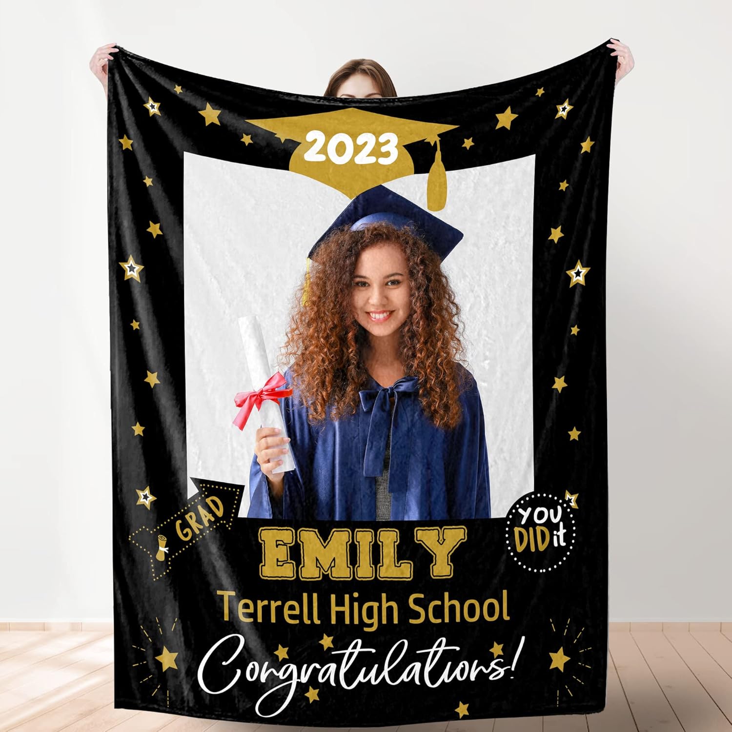 FunStudio Custom Graduation Blankets with Photo Class of