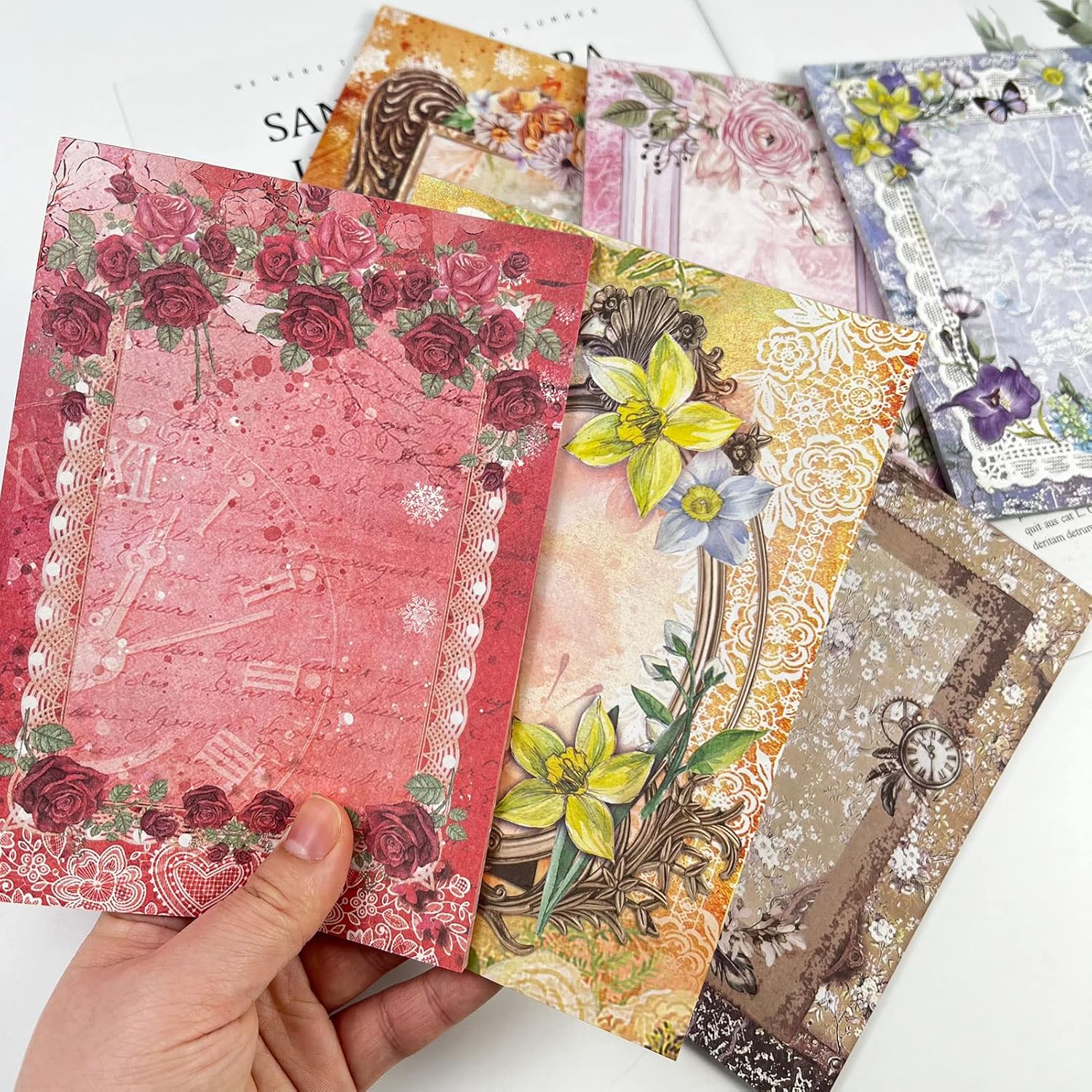 180 PCS Scrapbook Paper Vintage Scrapbooking Supplies