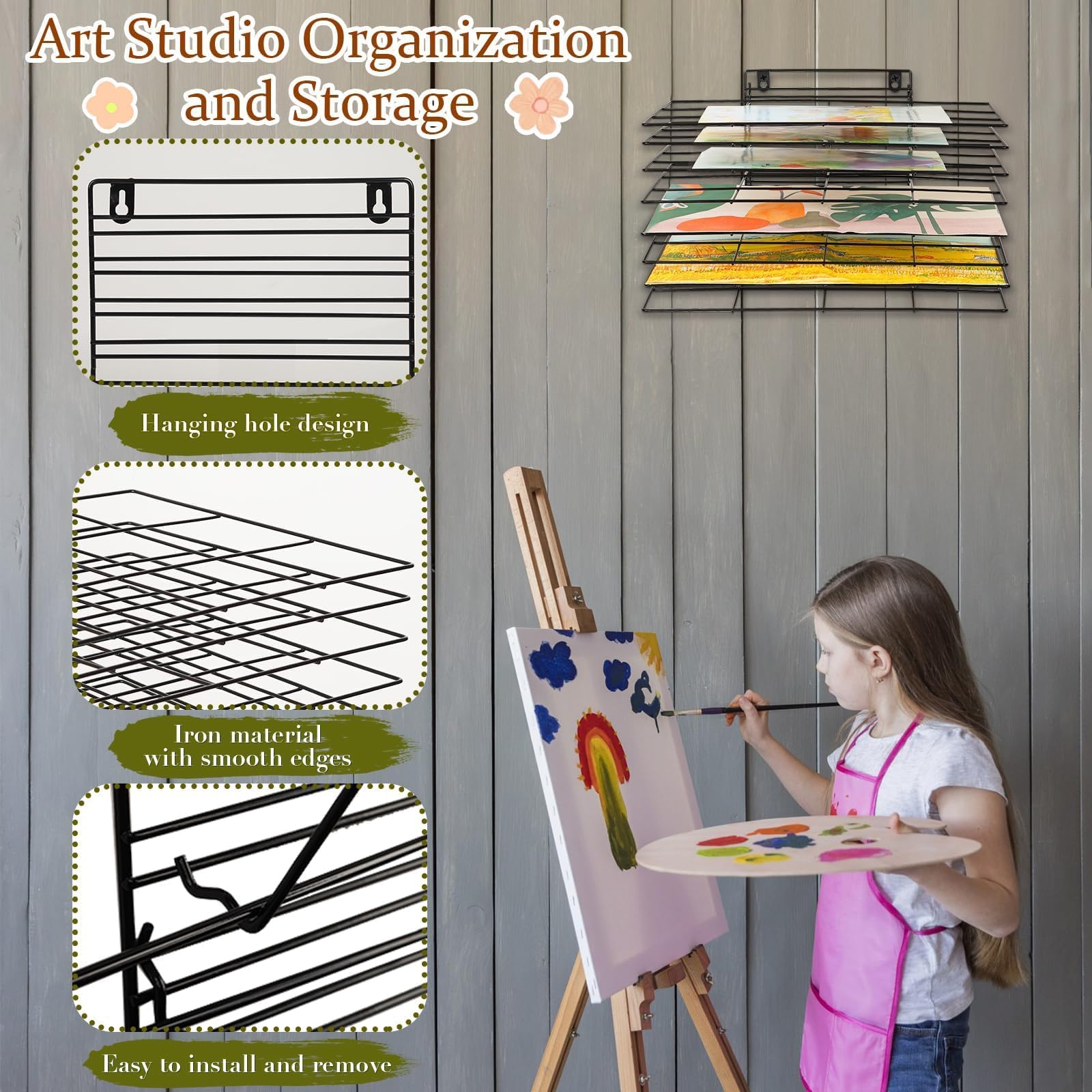 Amazon.com: 8 Shelves Wall Mount Art Drying Rack for Classroom