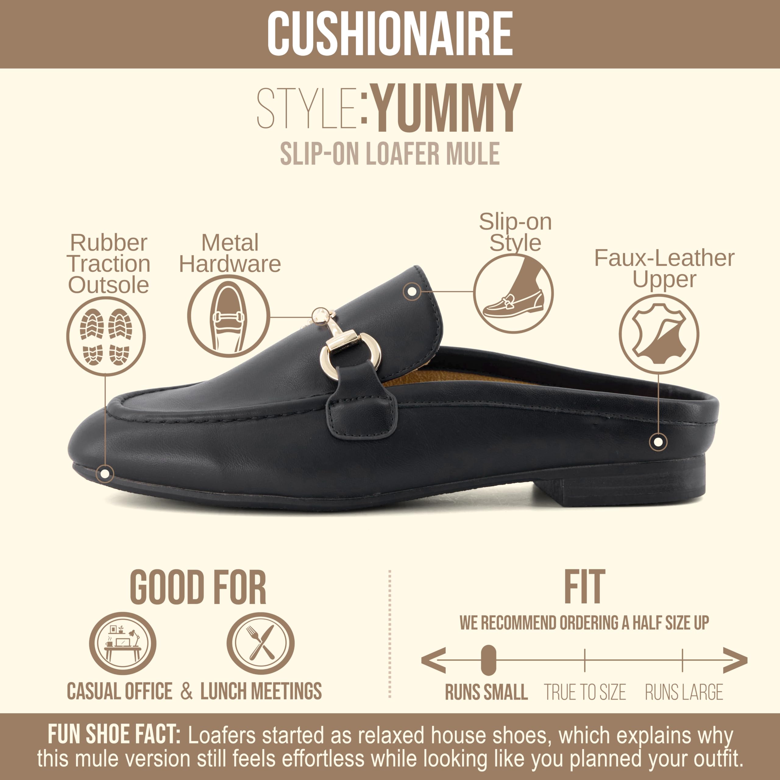 CUSHIONAIRE Yummy Slip On Womens Mules, Business Casual Loafers for Women with Low Heel and Metal Chain Detail - [Run Small Size Up] — view 4