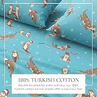 Vista 35 de Great Bay Home Christmas Flannel Sheet Set Full Size - 100% Turkish Cotton, Double-Brushed, Winter Bed Sheets - Ultra-Soft, Cozy, 4-Piece Holiday