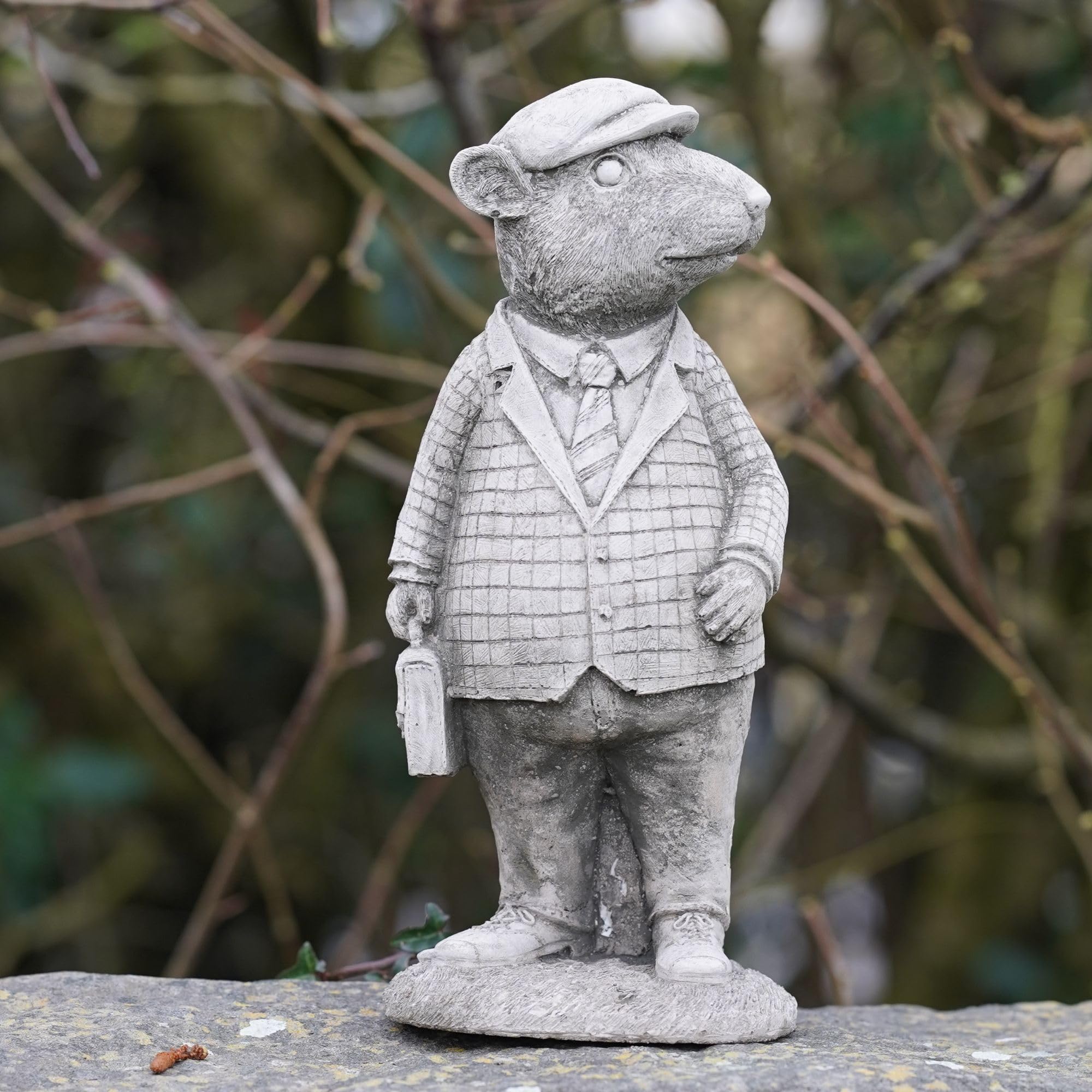 Burgess Home & Garden Grey Mr Mouse Stone Statue | Wind In The Willows Animal Garden Ornament Outdoor Ratty