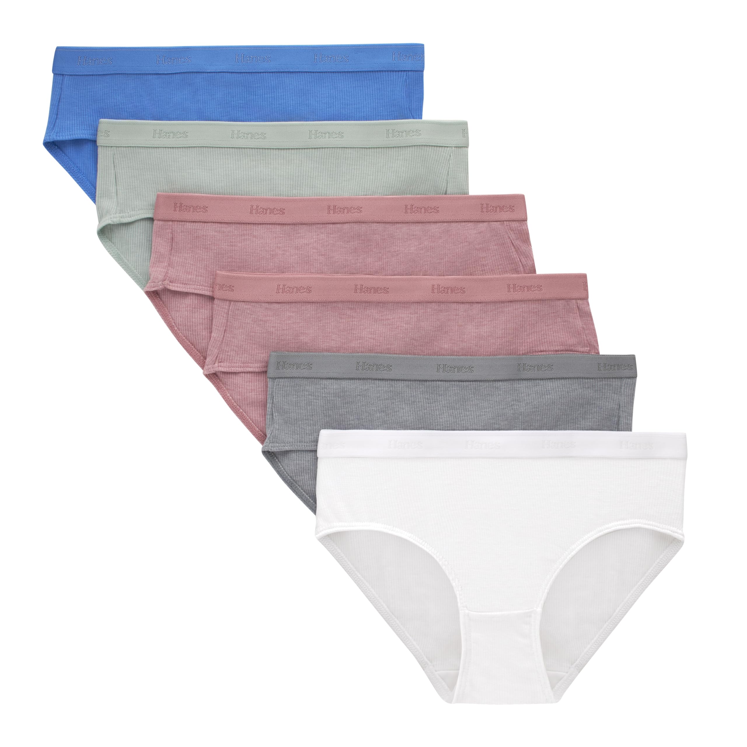 Hanes girls Originals Supersoft Bikini Underwear, Modal Rib Panties for Girls, 6-pack