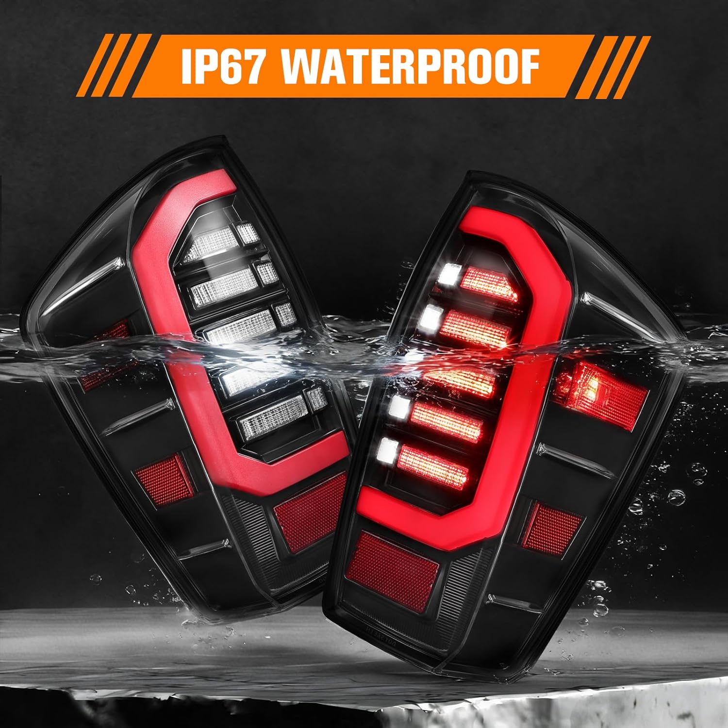 MAYELLO Plug and Play LED Tail Lights Compatible with 2016‑2023 Toyota Tacoma Pickup SR/TRD/Limited/Trail, Clear Lens Black Upgrade Rear Lamps