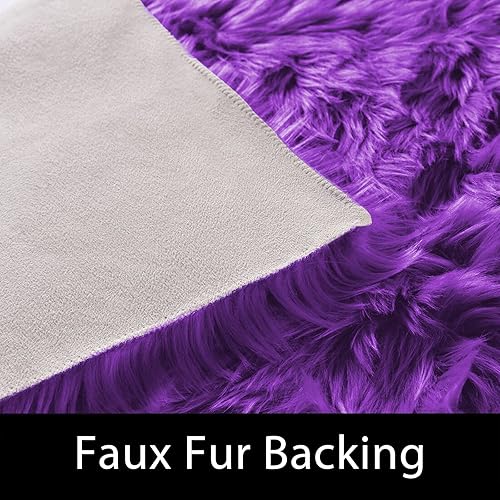 Miniatura 63 de Latepis - Tapete de cuero sintético, esponjoso, pelo largo, de 5 x 8 pies, color blanco, para la sala, dormitorio, sala de juegos o habitación del