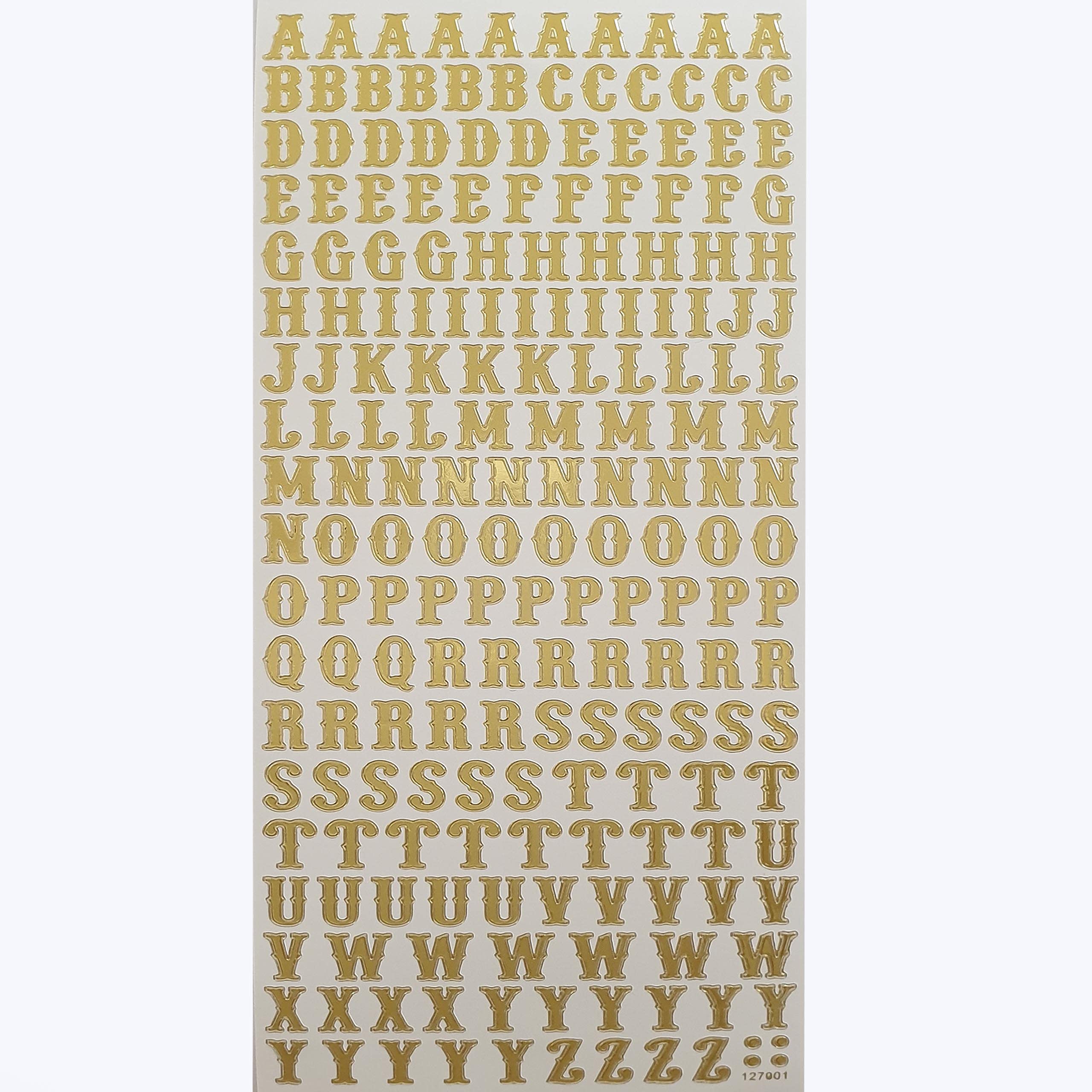 Pebble Eleven Gold Premium Quality Letter Stickers, Self Adhesive A-Z Alphabet Outline Stickers For Art Craft Decoration (Traditional )