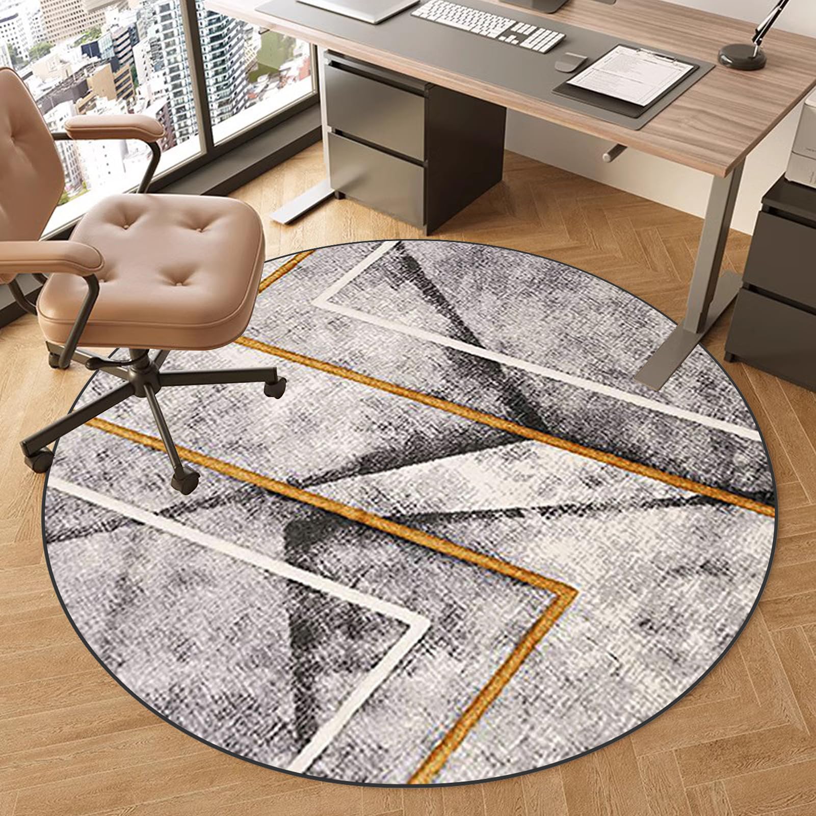 Rutschfeste runde Bürostuhlmatte für Teppich- und Hartholzböden, langlebiger Bodenschutz für Heimbüro und Spielzimmer, 140 cm, perfektes Gaming-Stuhl-Zubehör