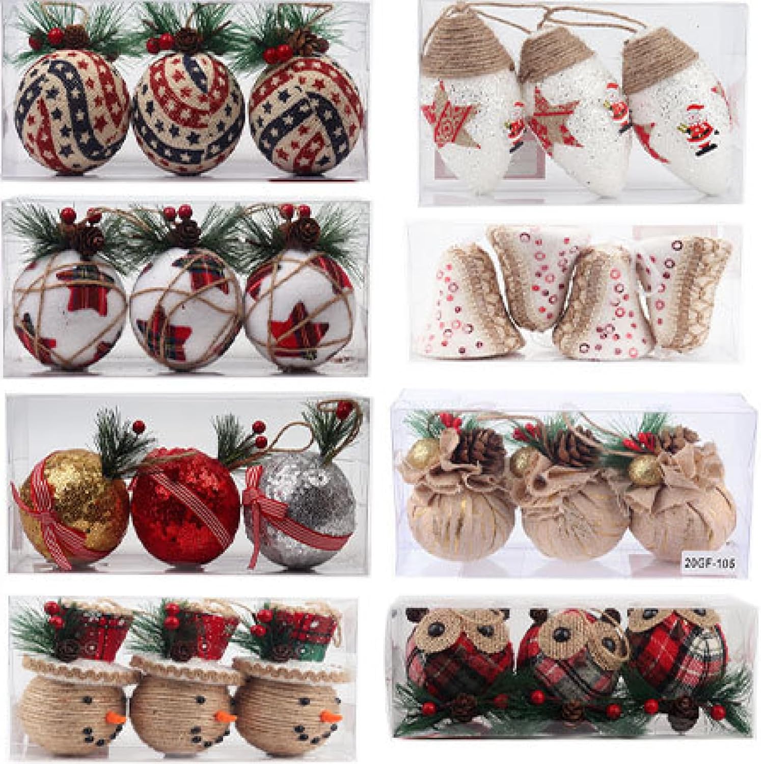 Cloth Wrapped Ball Snowman Snow Bell Christmas Tree Decoration Hanging Christmas