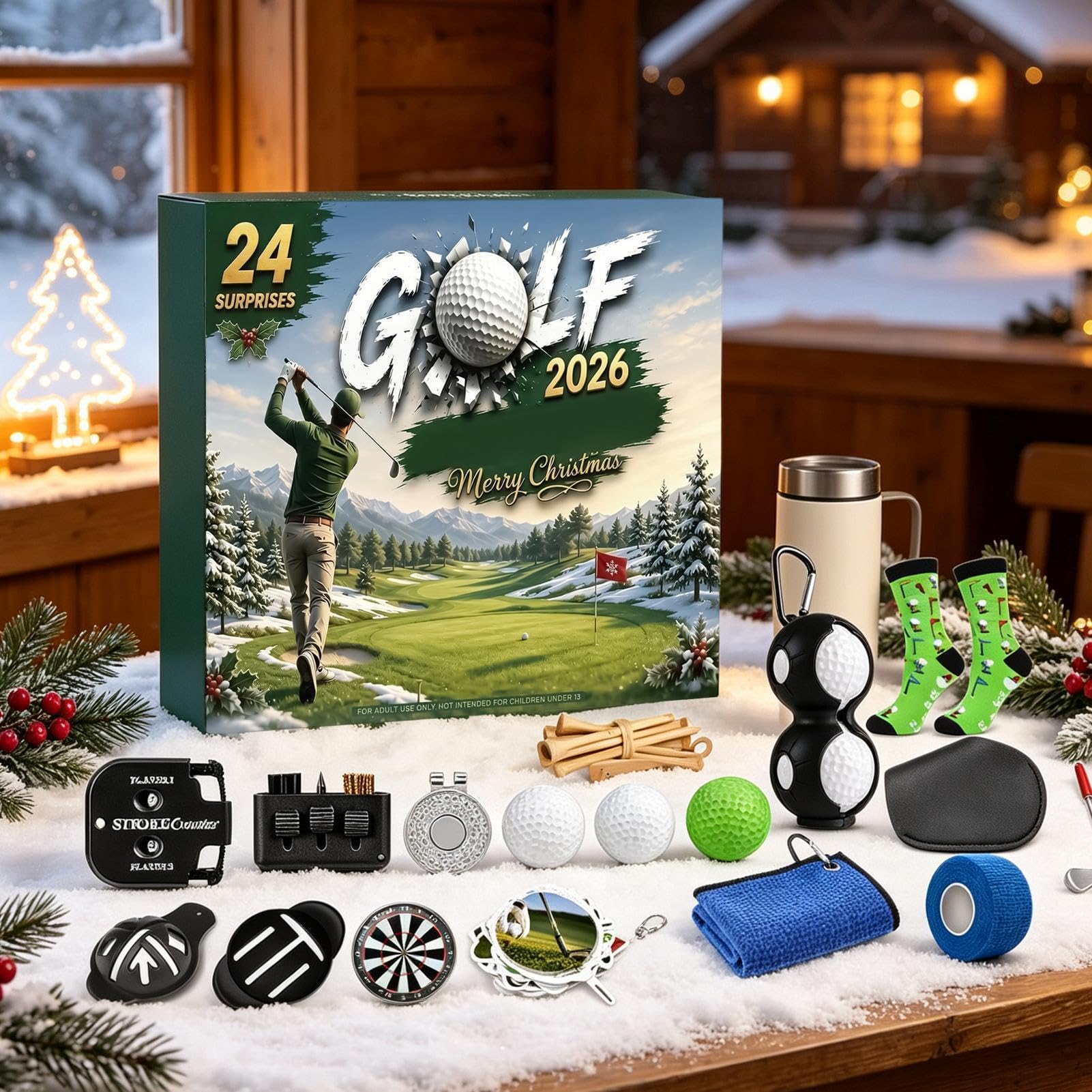 Golf Advent 2026 Calendario di Natale 2026 Riutilizzabile da 24 Giorni