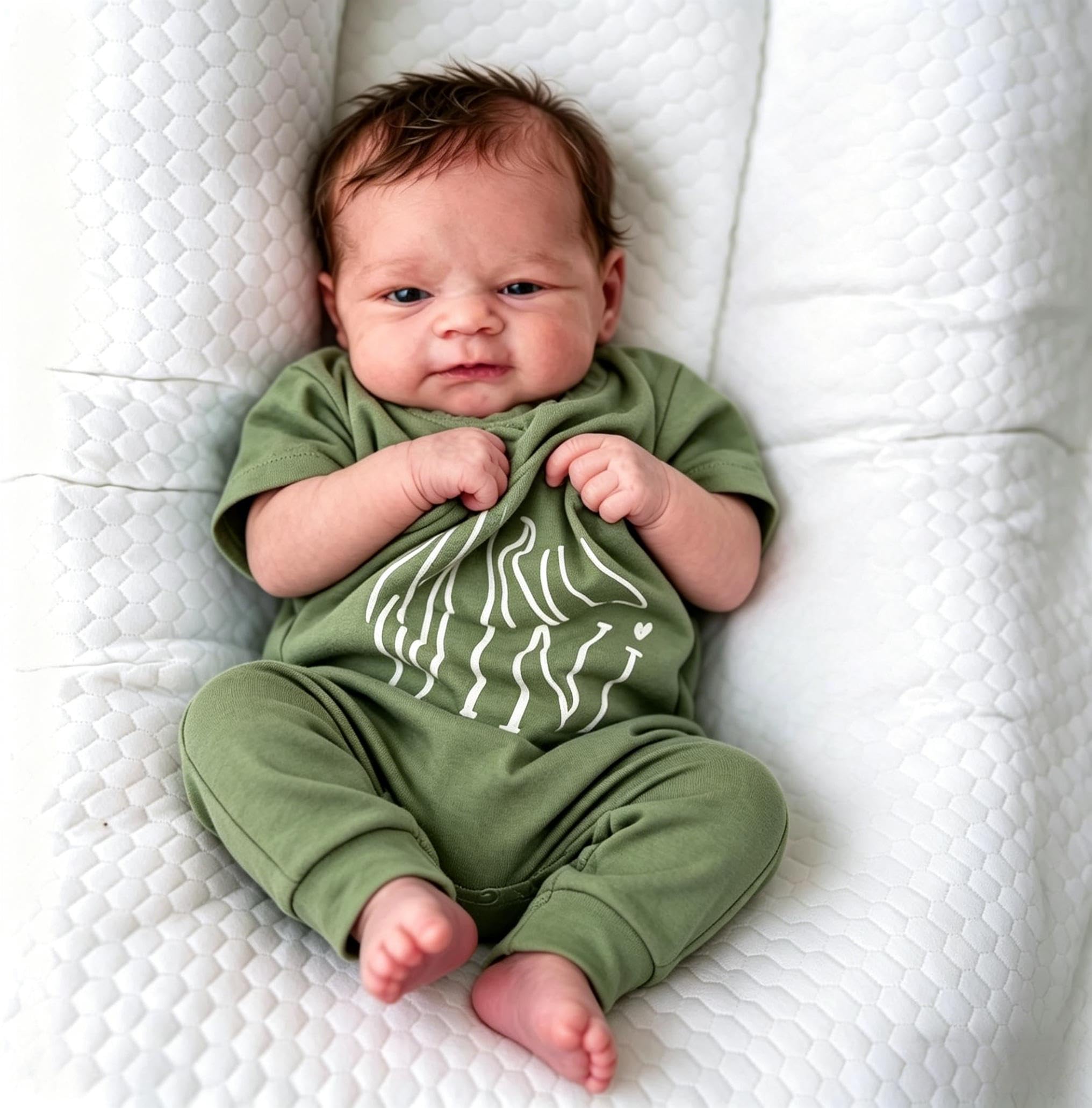 RXDOLL 17 inch Reborn Baby Dolls Silicone Full Body Boy Eyes Open Realistic Newborn Baby Dolls that Look Rea Life Full Silicone Reborn Dolls Anatomically Correct Toys