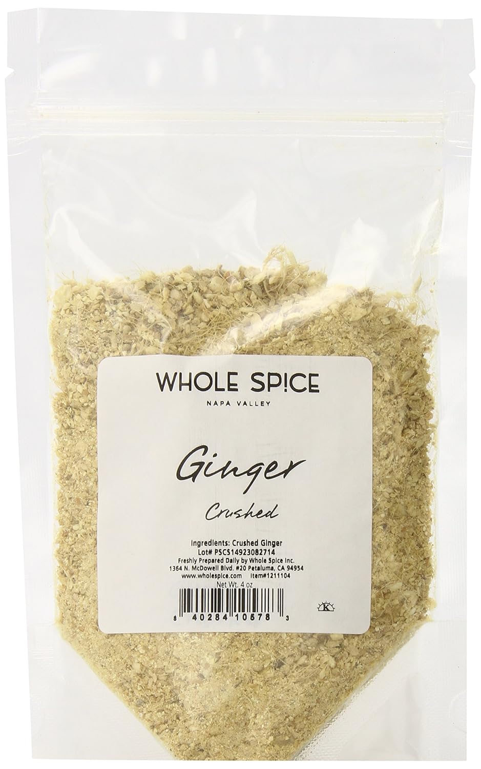 Whole Spice Ginger Crushed, 4 Ounce Ground Ginger Spices And Herbs Grocery