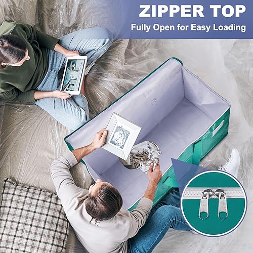 Miniatura 6 de Bolsas de mudanza StorageRight - Cajas de mudanza resistentes, contenedores de almacenamiento con cremallera, asas reforzadas y bolsillo