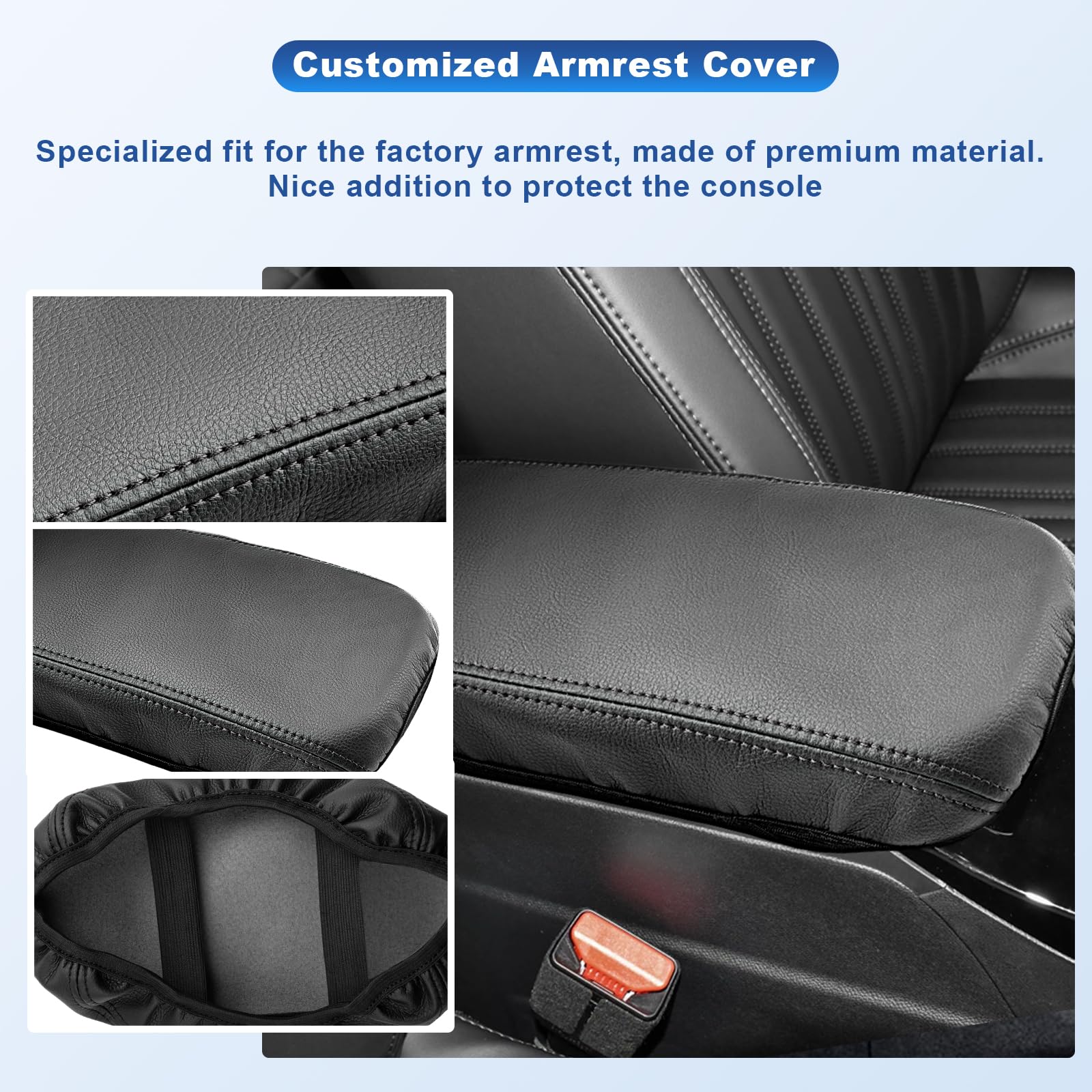 CDEFG Compatibile con Peugeot 208 2008 e-208 e-2008 2020-2024 2025 Copertura per Bracciolo Coperchio di Protezione della Scatola per Parti Console Centrale Guscio Antigraffio Auto Accessori (Nero)
