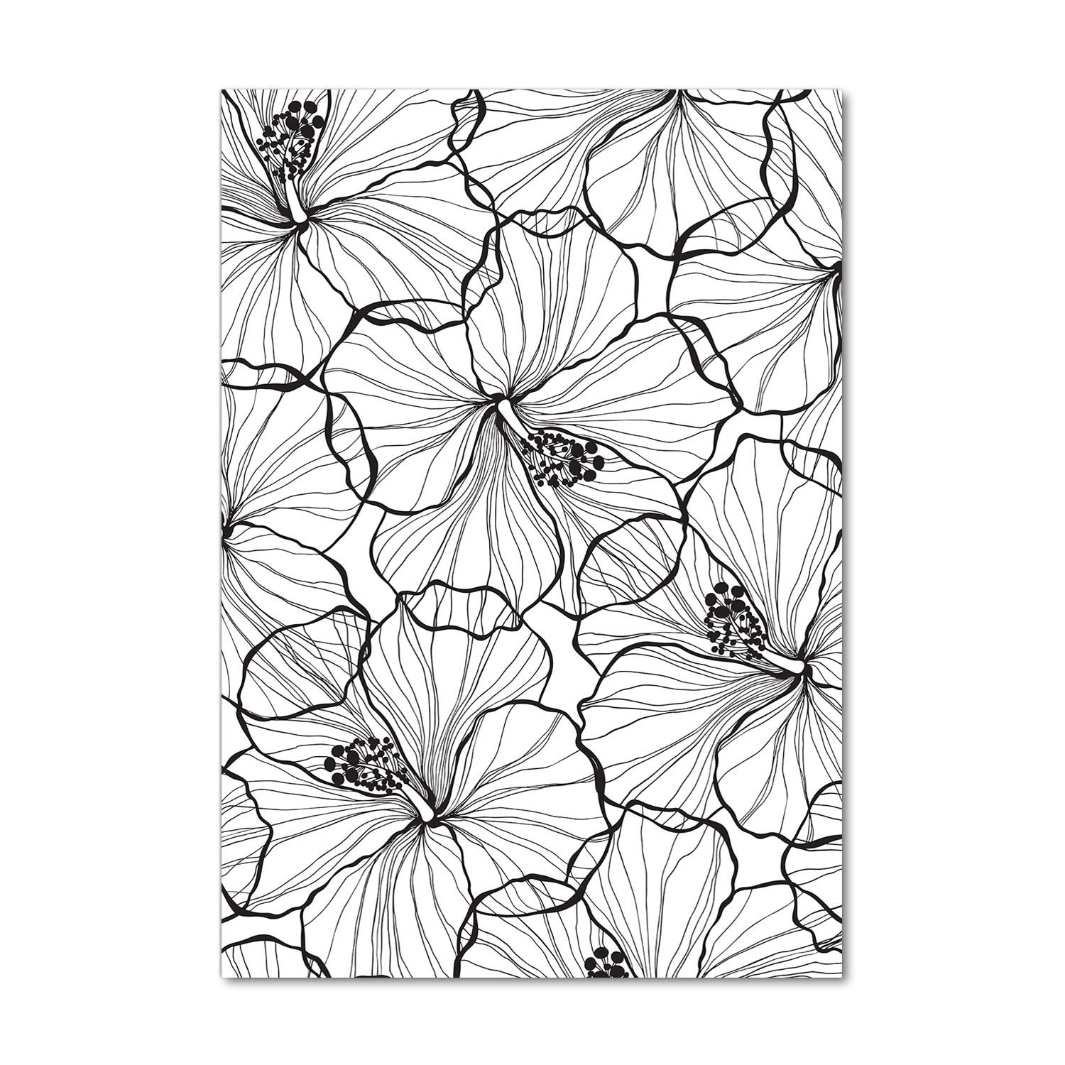 Tableaux pour la Mur en Verre Acrylique Premium | Déco Murale Hibiscus Tulup 70x100
