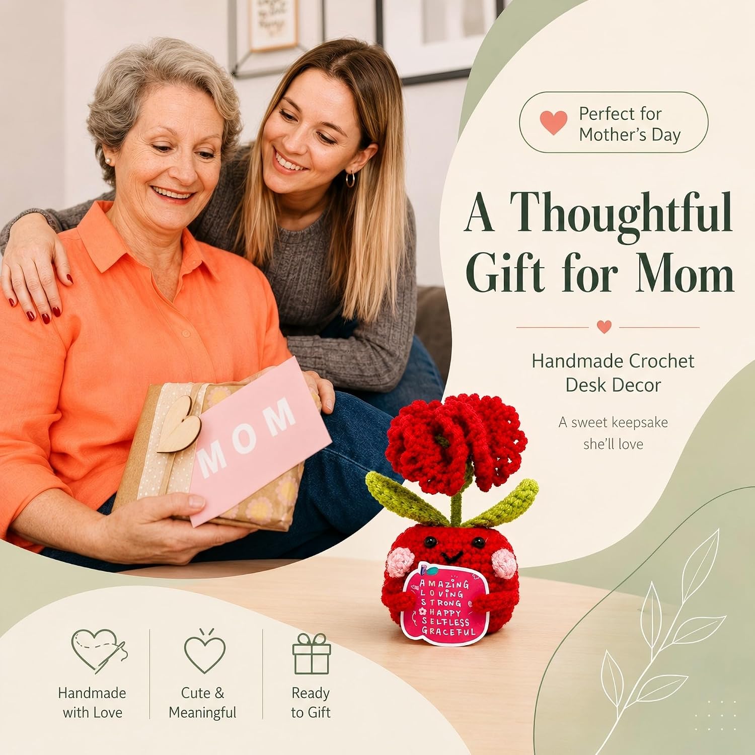 for Mom from Daughter, Best Mom Gifts, Crochet Flowers