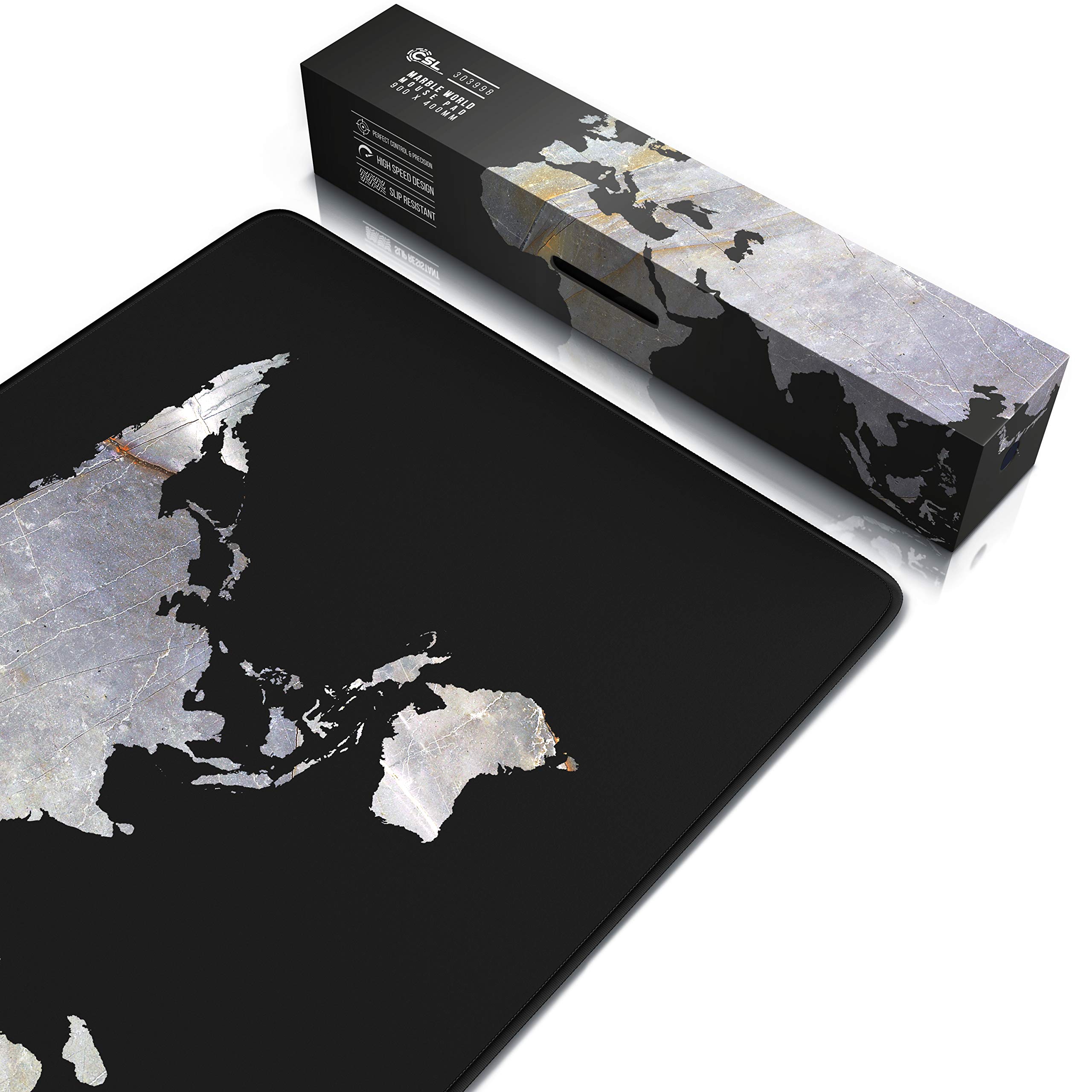 CSL - Tappetino XXL per mouse da gioco in titanio, 900 x 400 mm, misura XL, grande – migliore precisione e velocità – per mouse e tastiera Roccat Razer Logitech