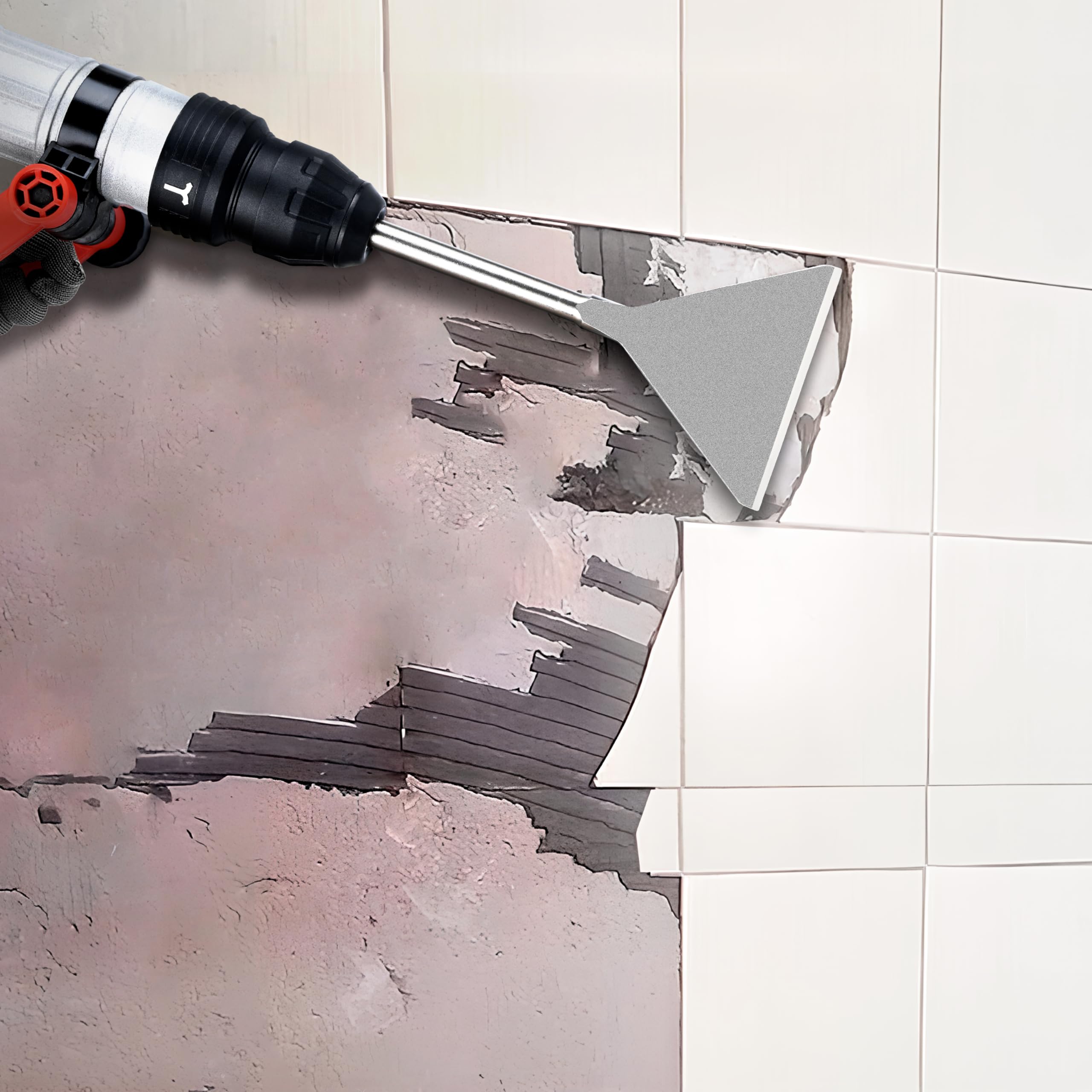 Nucraft SDS-Max dłuto szerokie, szpatułko do płytek, 150 x 380 mm, dłuto w jakości przemysłowej, bardzo szerokie, wytrzymała konstrukcja