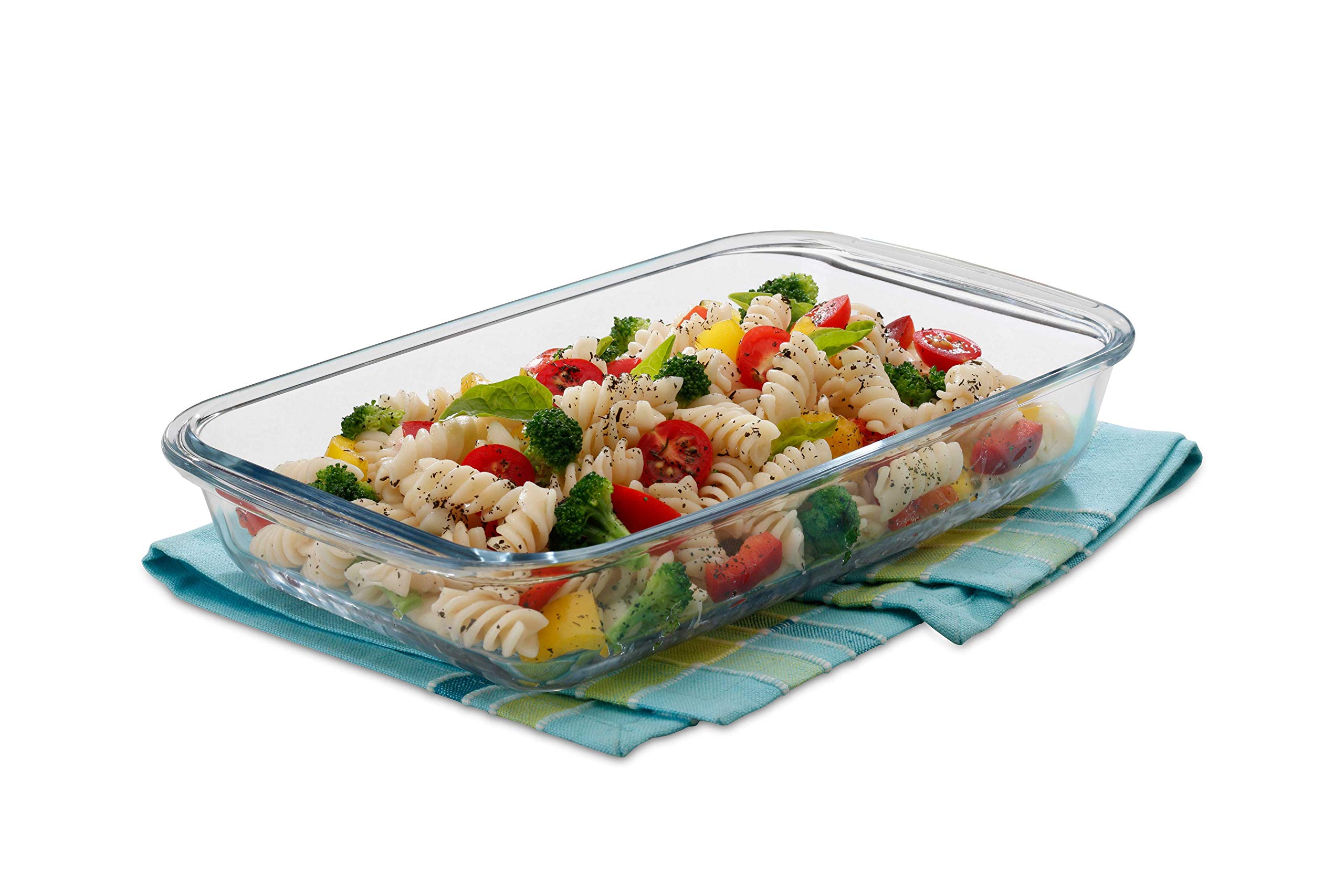 SIGNORA WARE Bake 'N' Serve Rectangular Bakeware Safe And Oven Safe Glass Dish Tray|Borosilicate Glass Bowl Container|Microwave Oven Safe Baking (1000Ml, Set Of 1, Clear)