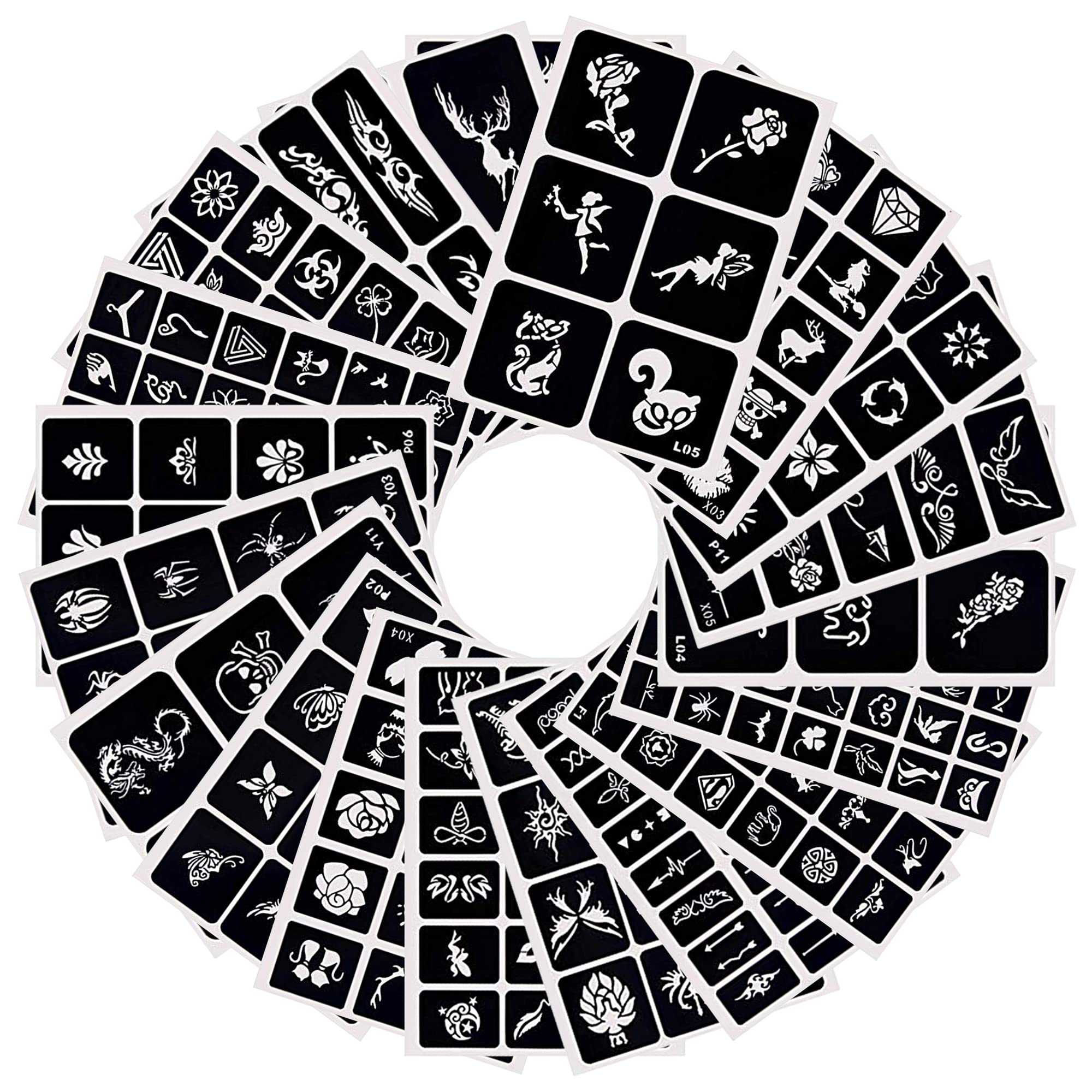 Buy 282 Designs Temporary Tattoo Stencils Removable Tattoo Stickers 