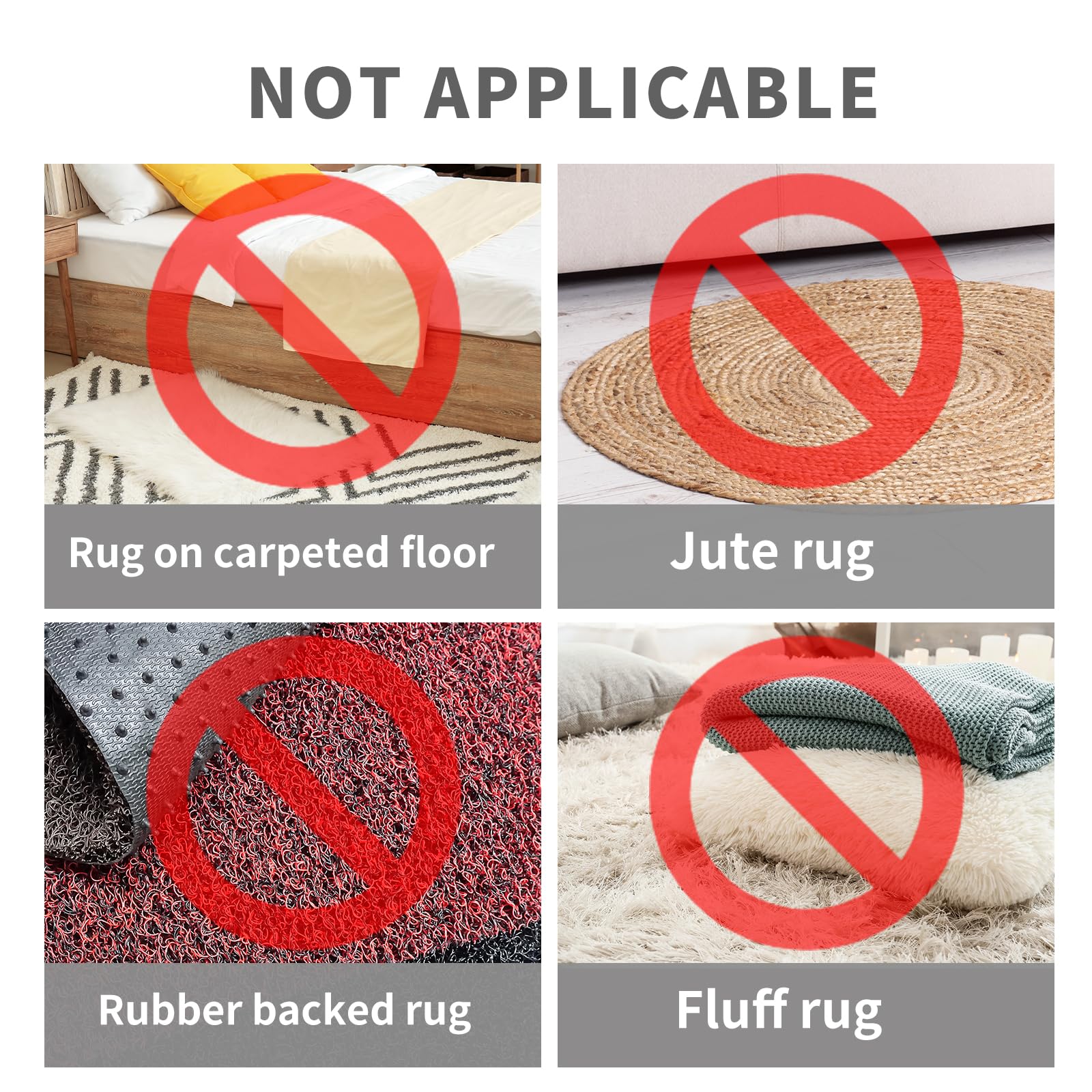 12PCS Non Slip Double Sided Carpet Tape S51087