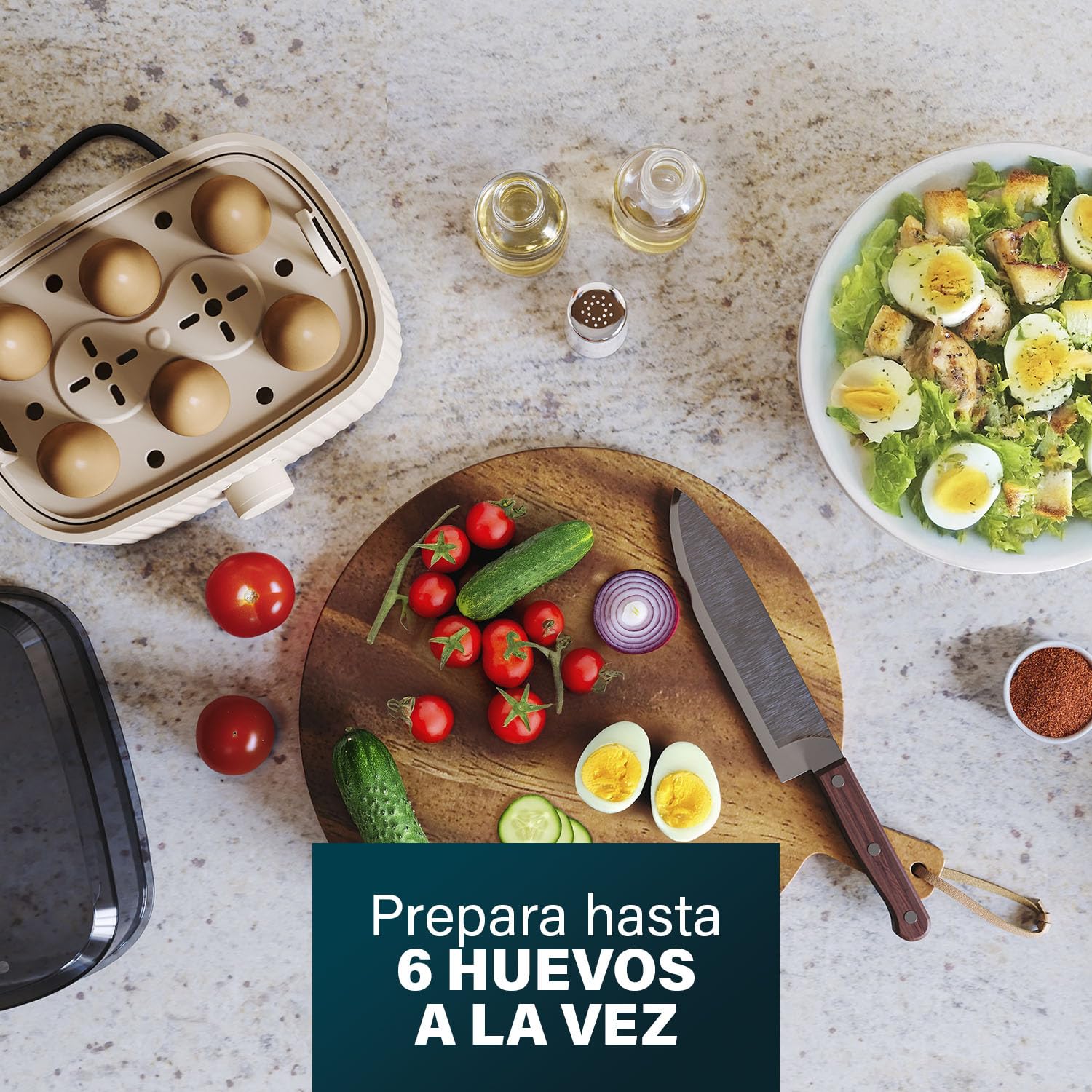 Princess Hervidor de Huevos, Capacidad 6 Huevos, 300W, Medidor para Cocción Suave/Media/Dura, Apagado Automático, Libre de BPA, Tapa con Vapor, Fácil de Limpiar, 262047