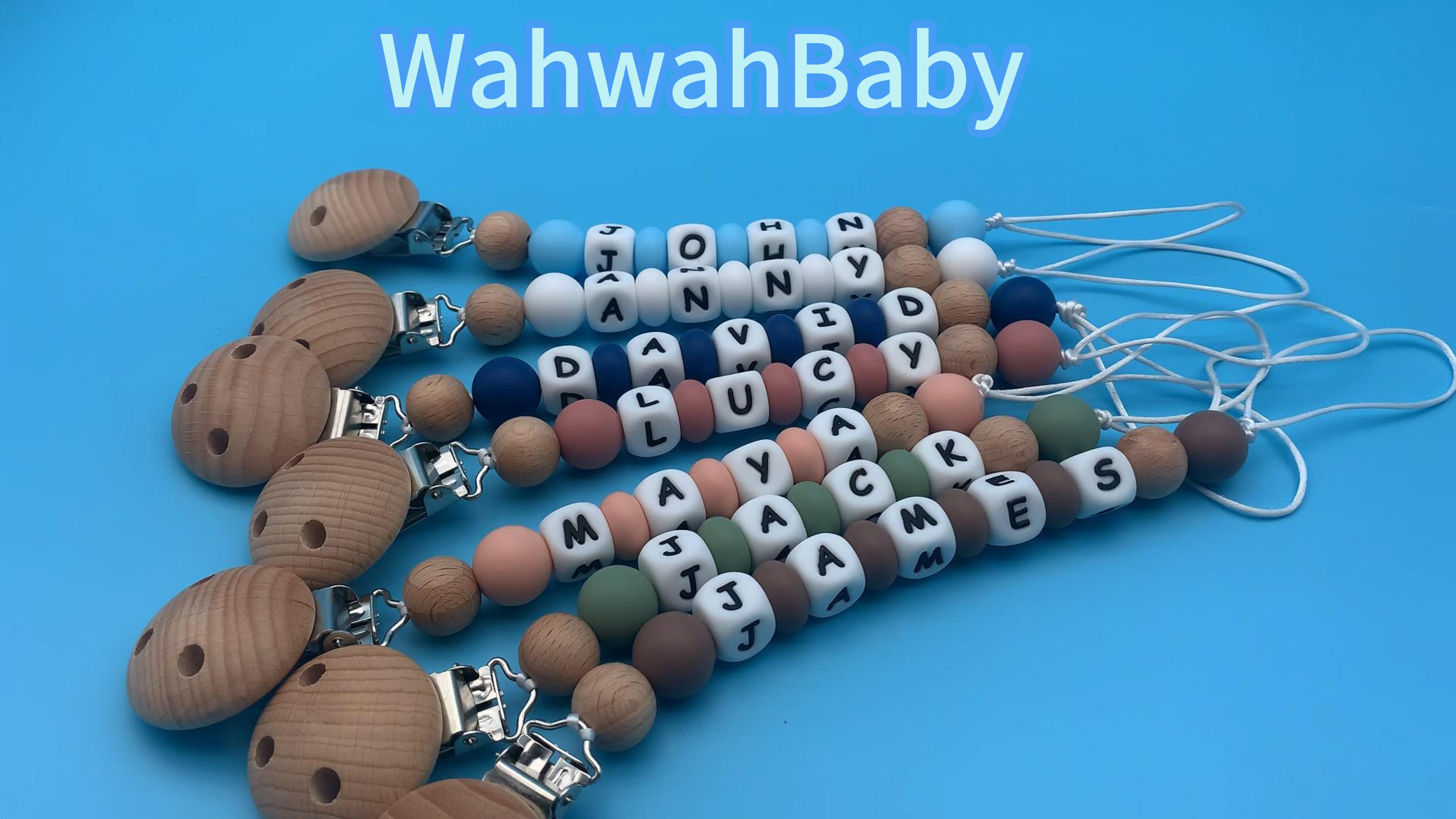 Attache sucette - attache tétine prénom ourson : accessoires-bebe par