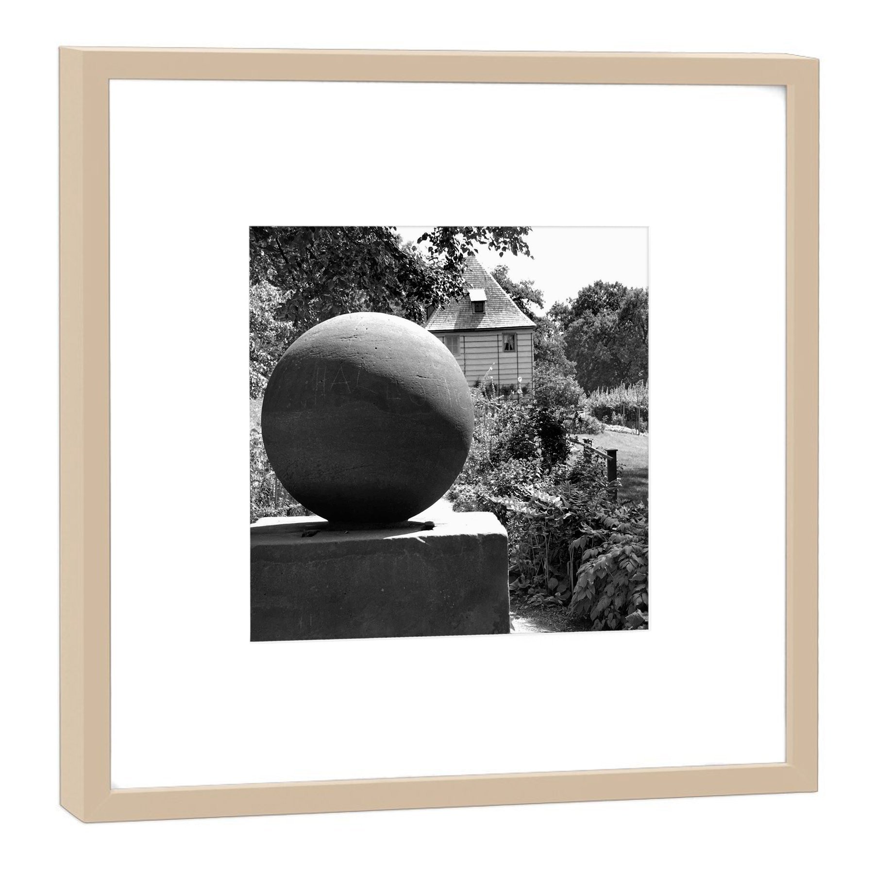 Pierre du Bonheur Goethes abri de jardin Weimar : cadre bois beige de 52x52 cm