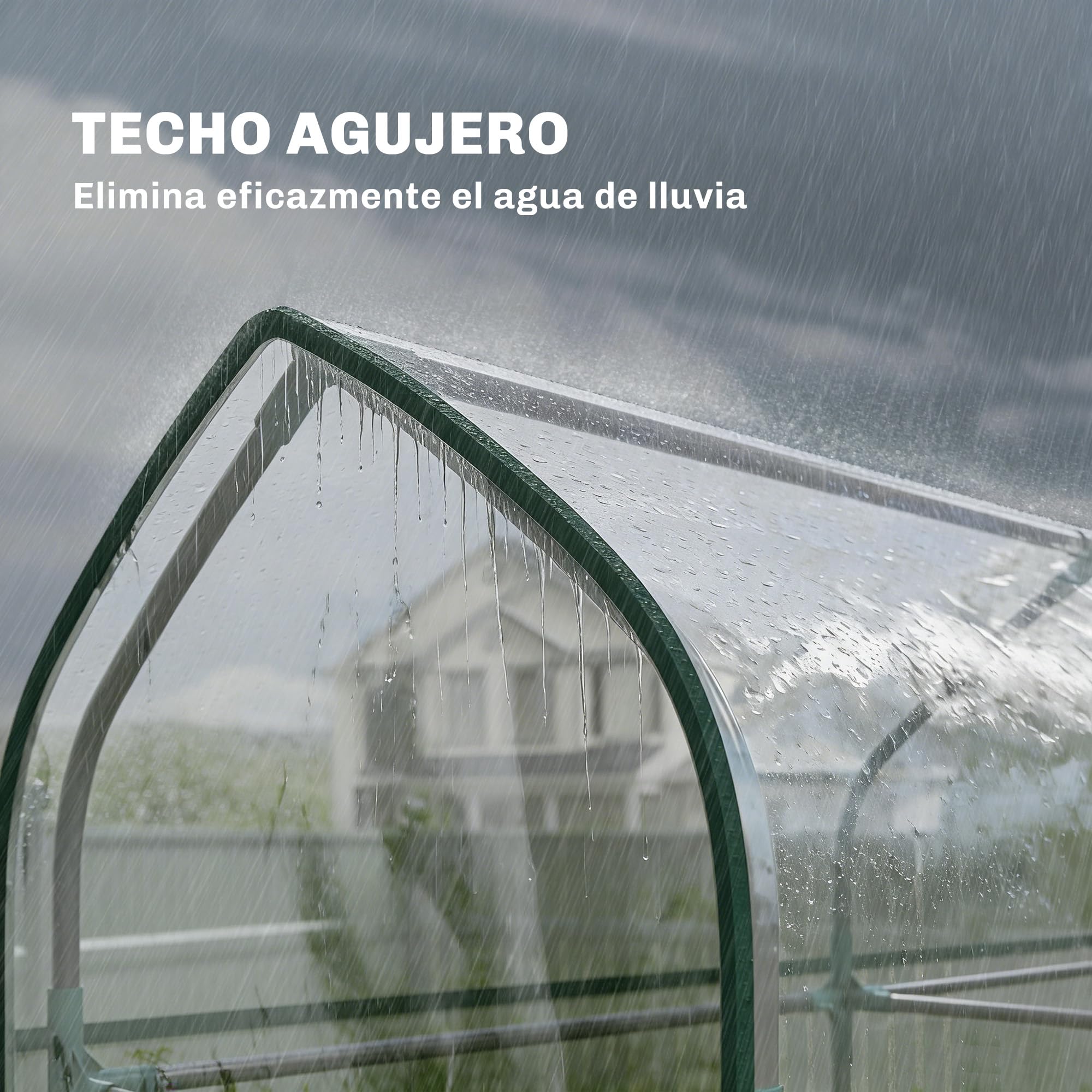 Outsunny Invernadero Pequeño de 3 Niveles 143x46x165 cm Transparente | Invernadero de Exterior, 2 Puertas Enrollables, Marco de Acero, Cubierta de Plástico Anti-UV, para Cultivar Plantas, Flores