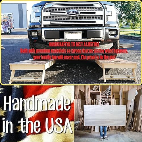 Miniatura 10 de BackYardGamesUSA Professional Cornhole Set with Bags - Regulation Size Corn Hole Boards - Bean Bag Toss Game for Adults - Includes Score Tower and