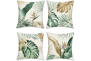 Bonhause Tropical Leaves Throw Pillow Covers