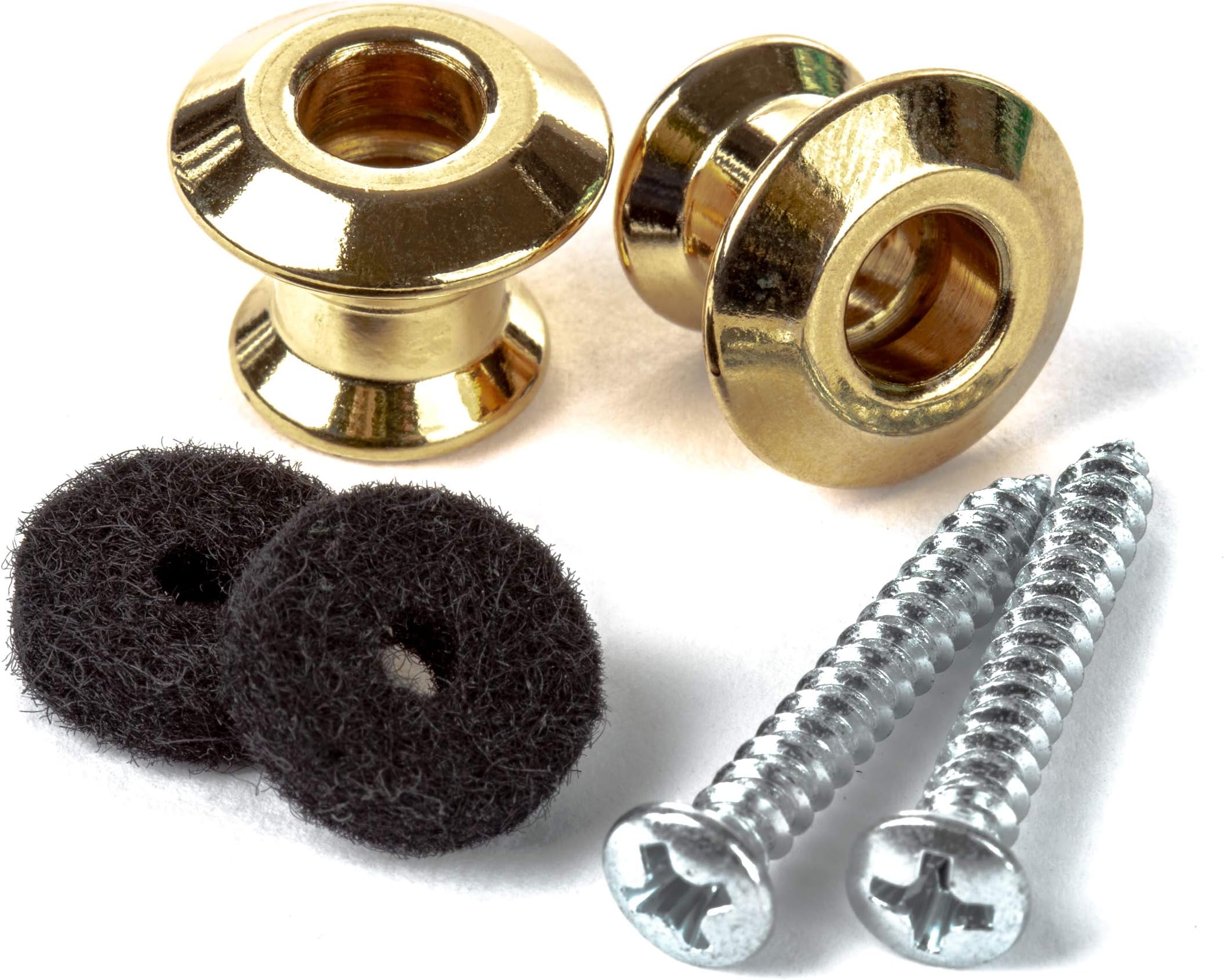 Jim Dunlop Straplok Dual Design Strap Button Set-Gold-2/Set (2PSLS034G)