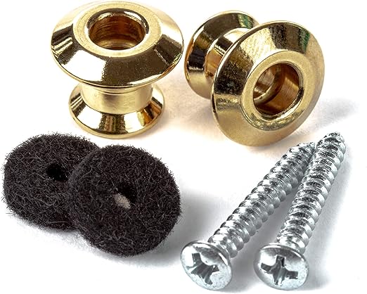 JIM DUNLOP Straplok Dual Design Strap Button Set-Gold-2/Set (2PSLS034G)