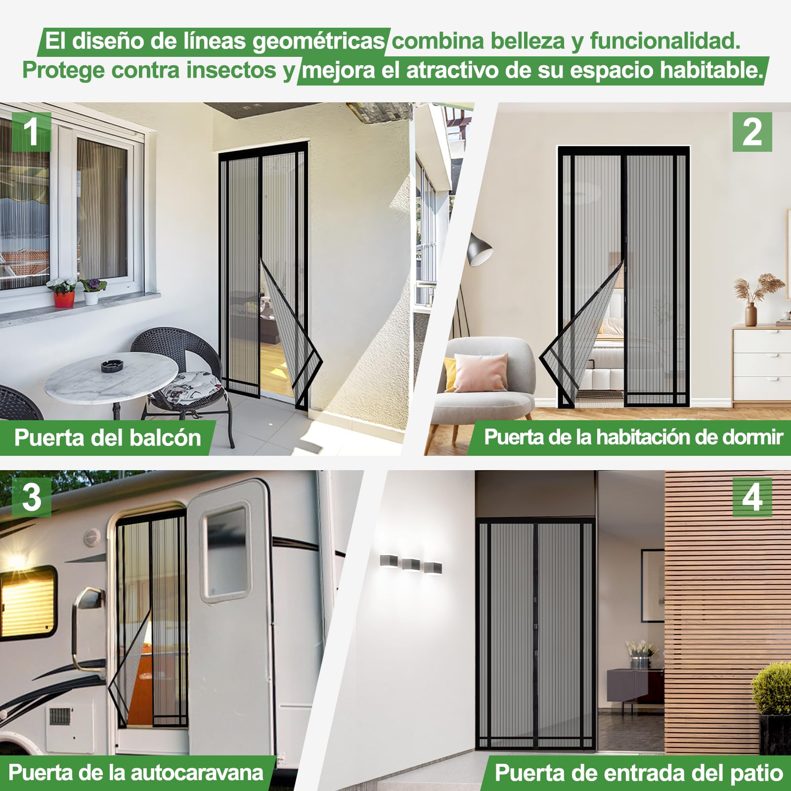 Sekey 130x220 cm magnético cortina para protección contra insectos, magnético Mosquitera para puerta para balcón, sótano Puerta, terrazas para puerta (se puede cortar en altura y ancho), Negro