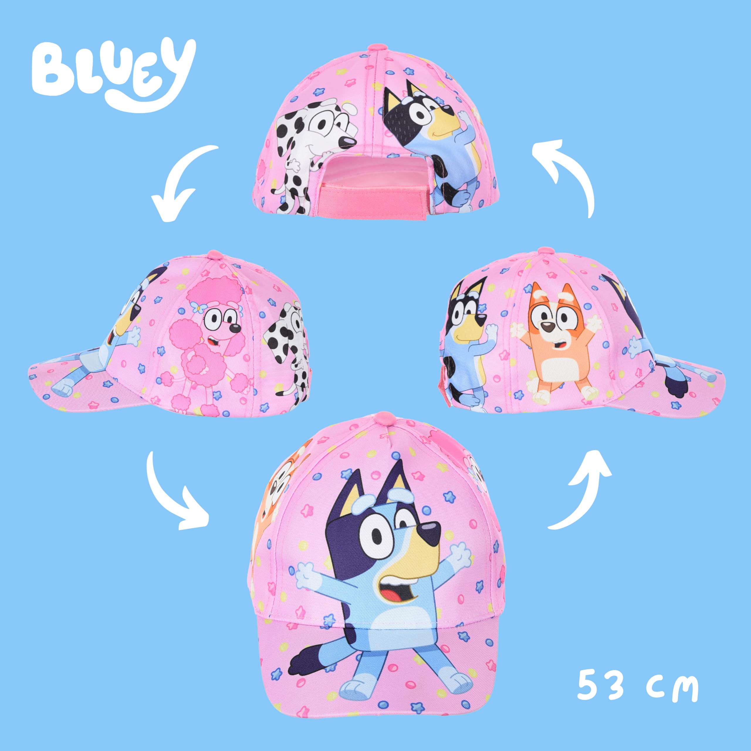 Bluey Gorro para Niños, Clasica Gorra de Beisbol, Gorra Bingo Coco Chloe, Regalo para Niños y Niñas