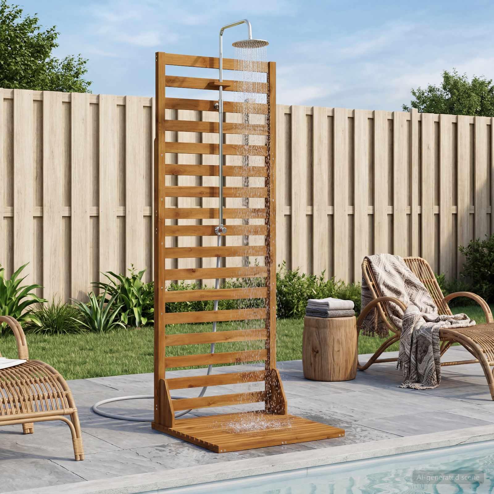 vidaXL Ducha exterior 205,5 cm Natural