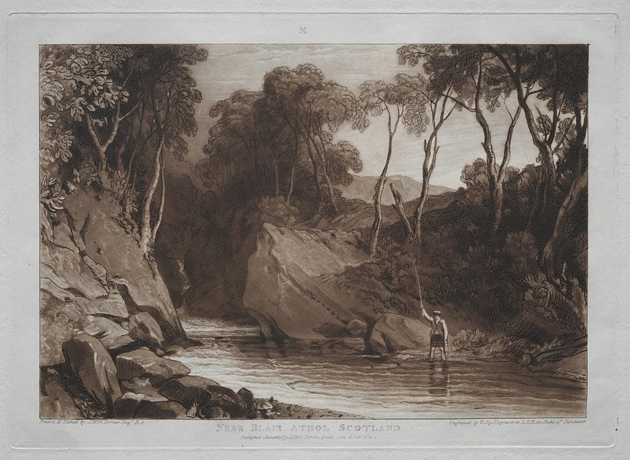 POSTERIIk Vintage Classic Picture Landscape Artwork Near Blain Athol Scotland. by Mallord William Turner Portrait Canvas Painting for Office Home Decor 60x90cm
