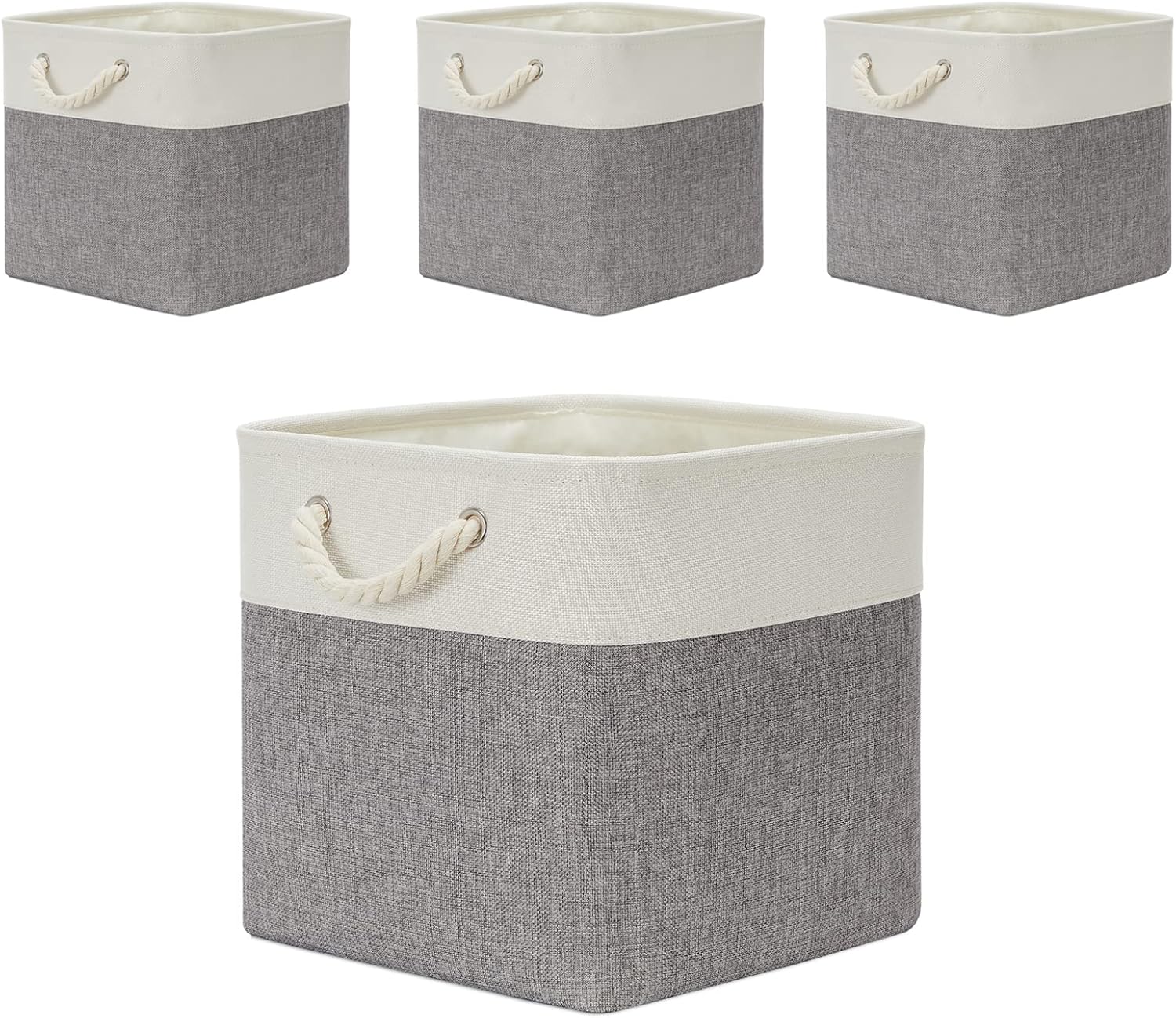 Temary Fabric Baskets 13 Inch Cube Storage Baskets with