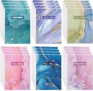 24 Pack Mini Photo Album 4 x 6 Small Photo Book, Marble Style